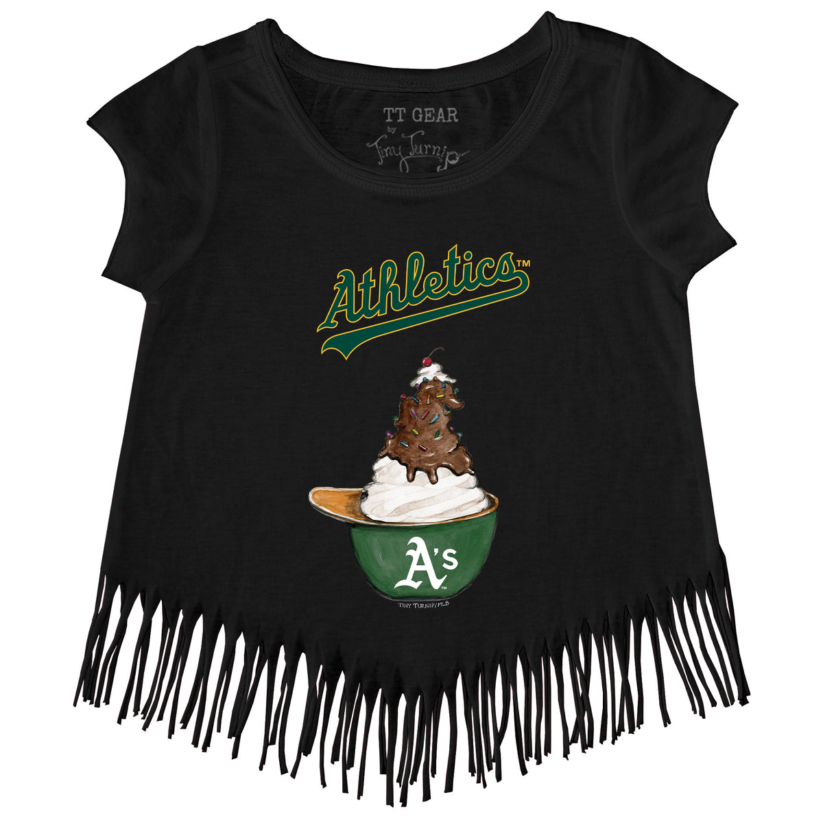 Oakland Athletics Sundae Helmet Fringe Tee