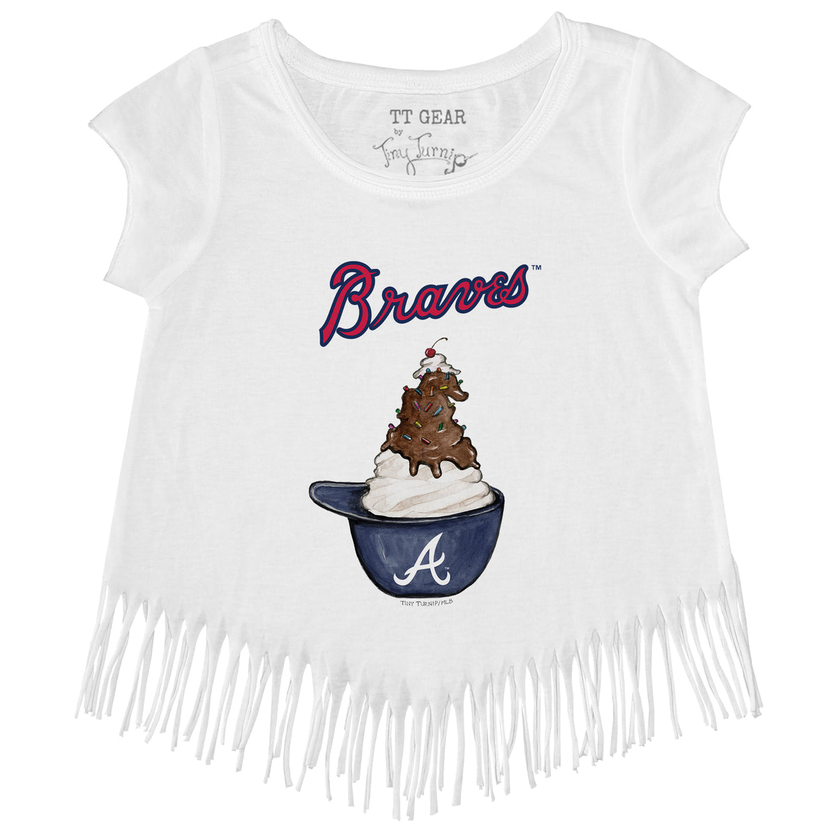 Atlanta Braves Sundae Helmet Fringe Tee