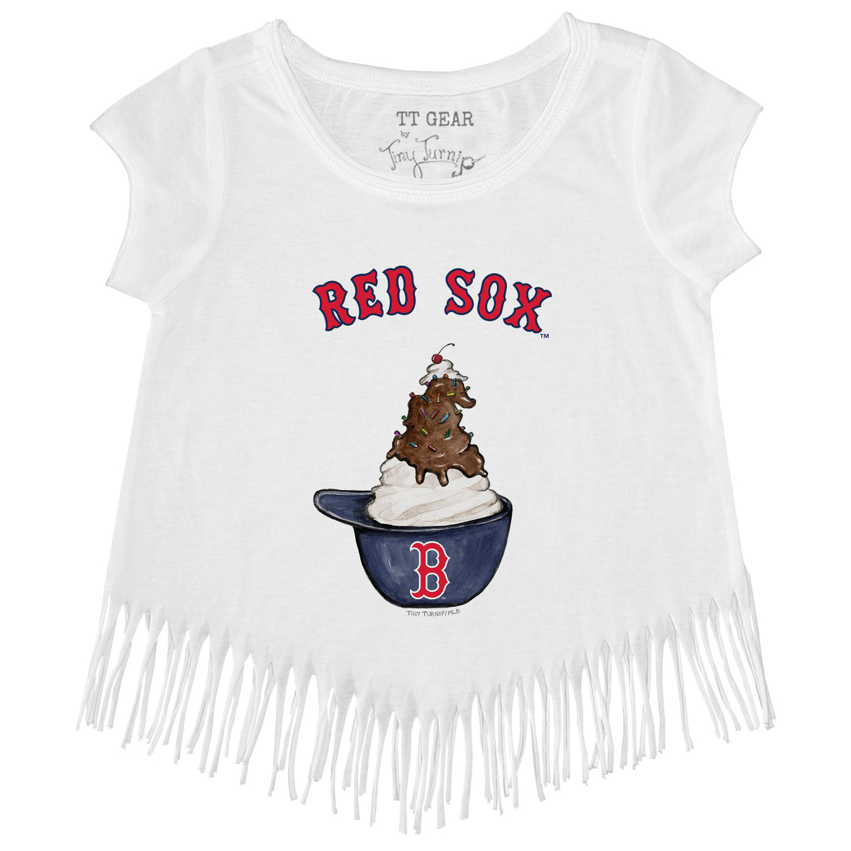 Boston Red Sox Sundae Helmet Fringe Tee