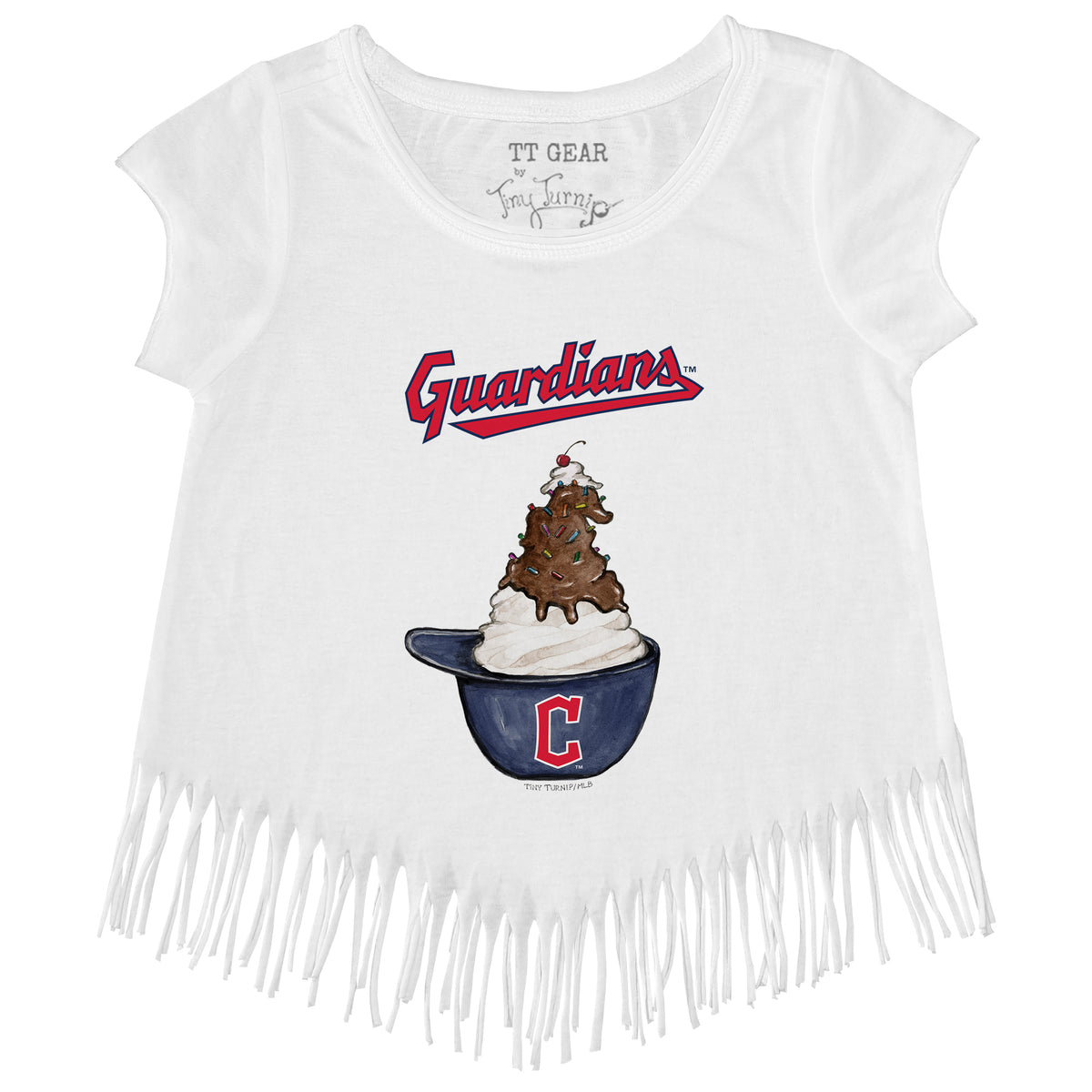 Cleveland Guardians Sundae Helmet Fringe Tee