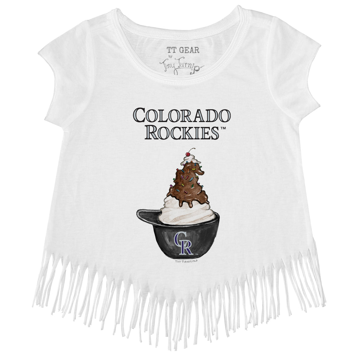 Colorado Rockies Sundae Helmet Fringe Tee