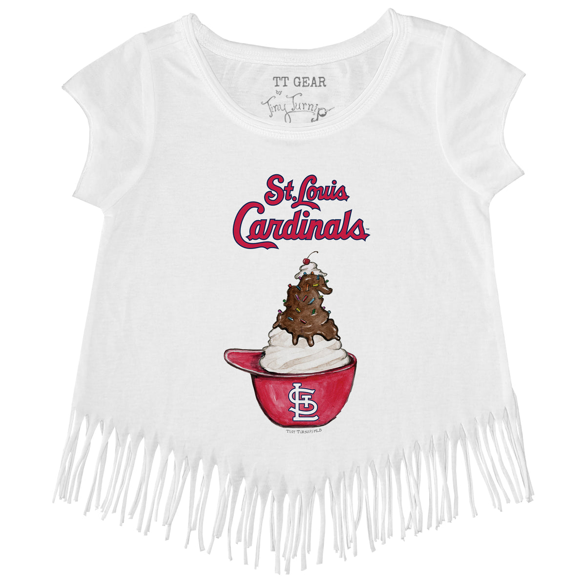St. Louis Cardinals Sundae Helmet Fringe Tee
