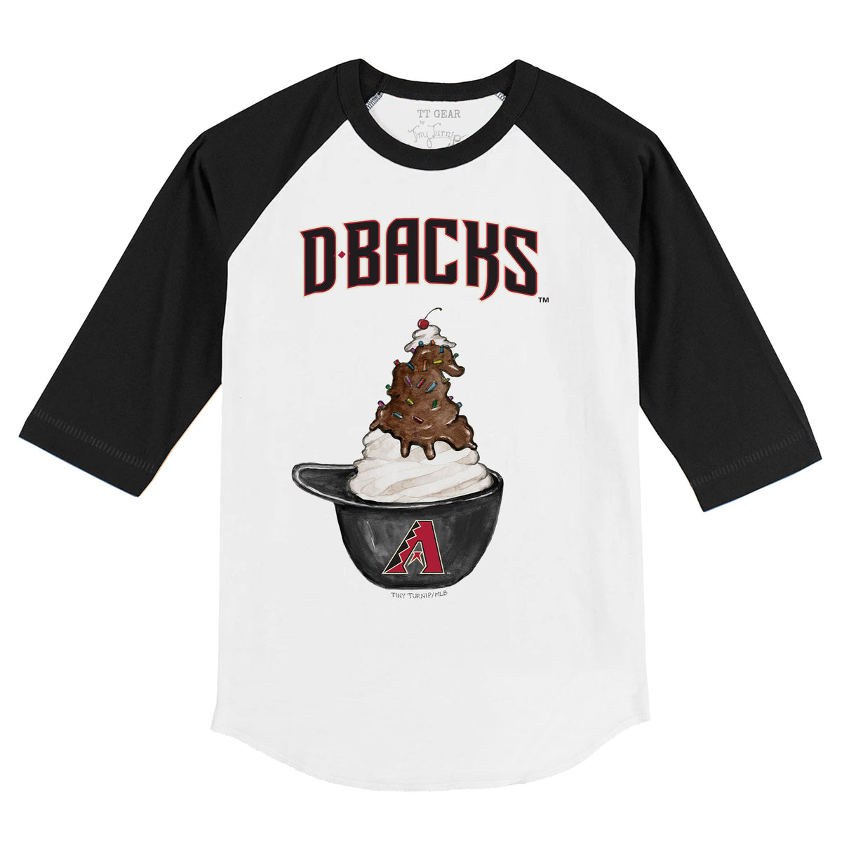 Arizona Diamondbacks Sundae Helmet 3/4 Black Sleeve Raglan