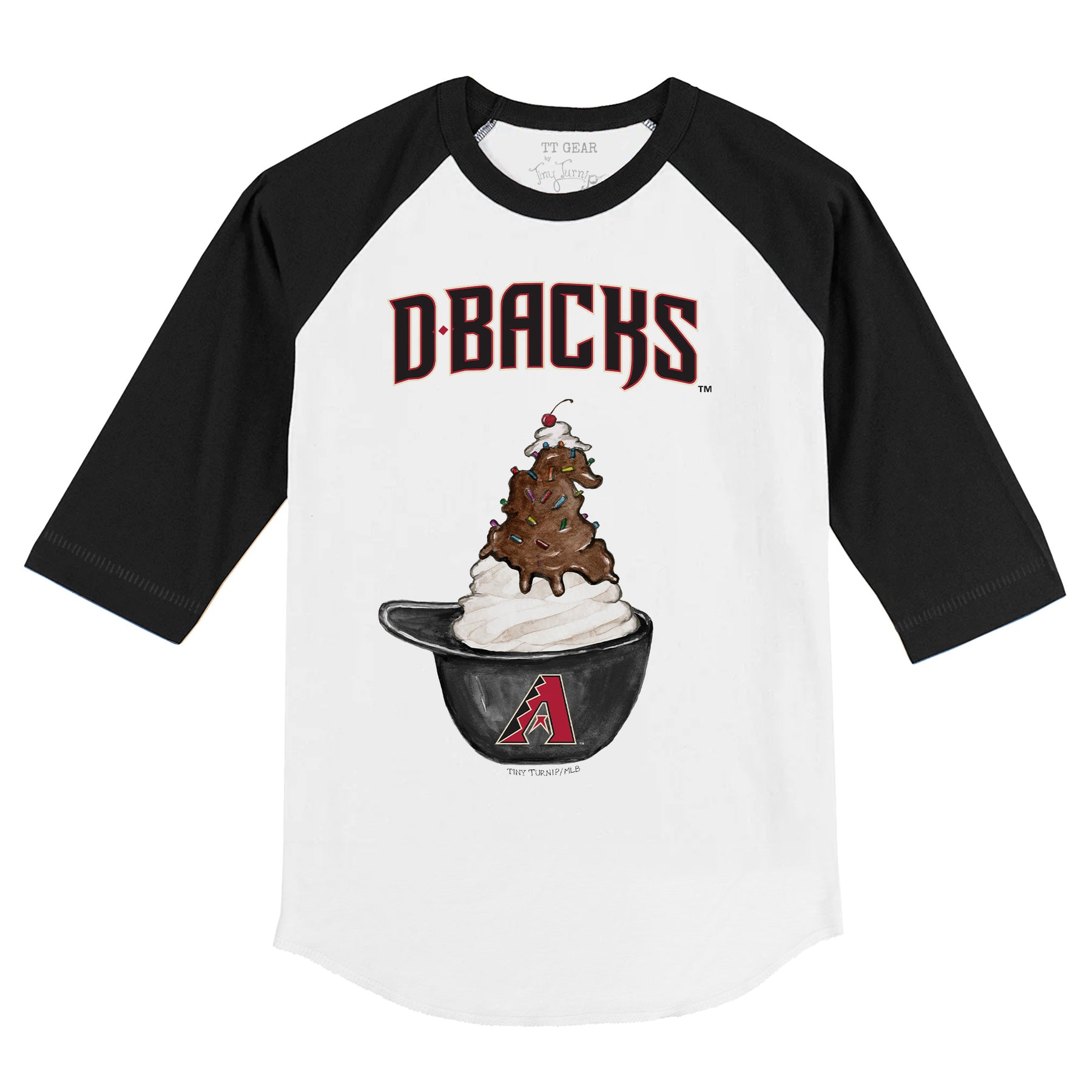 Arizona Diamondbacks Sundae Helmet 3/4 Black Sleeve Raglan