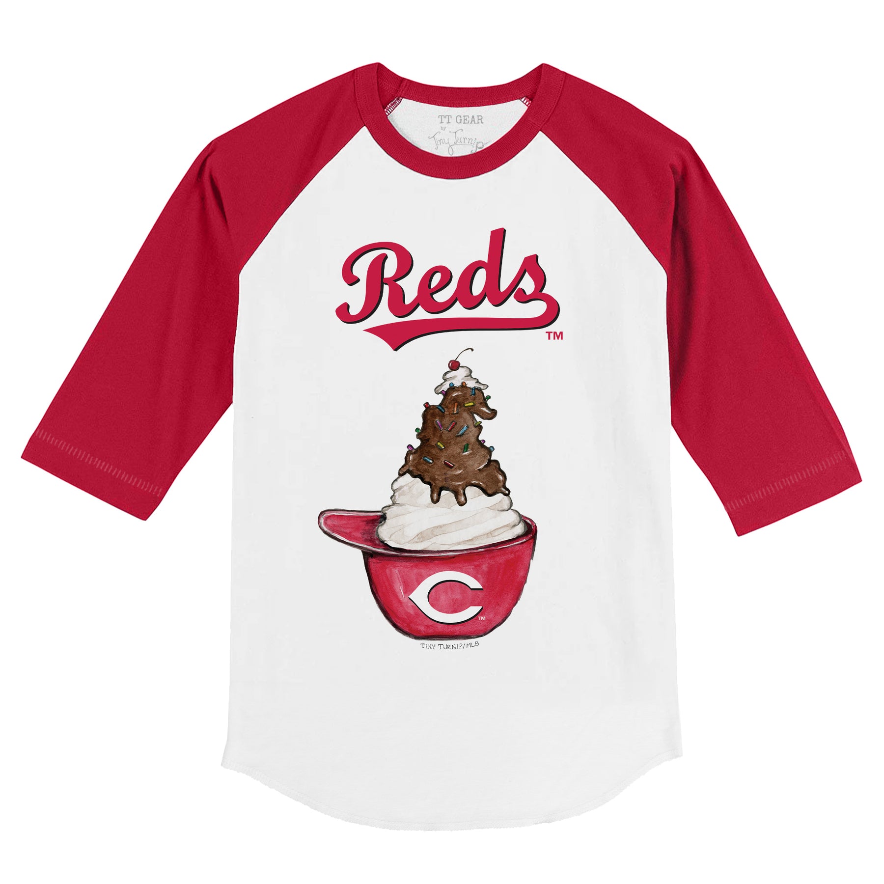 Cincinnati Reds Sundae Helmet 3/4 Red Sleeve Raglan