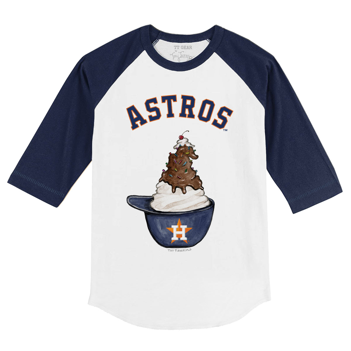Houston Astros Sundae Helmet 3/4 Navy Blue Sleeve Raglan