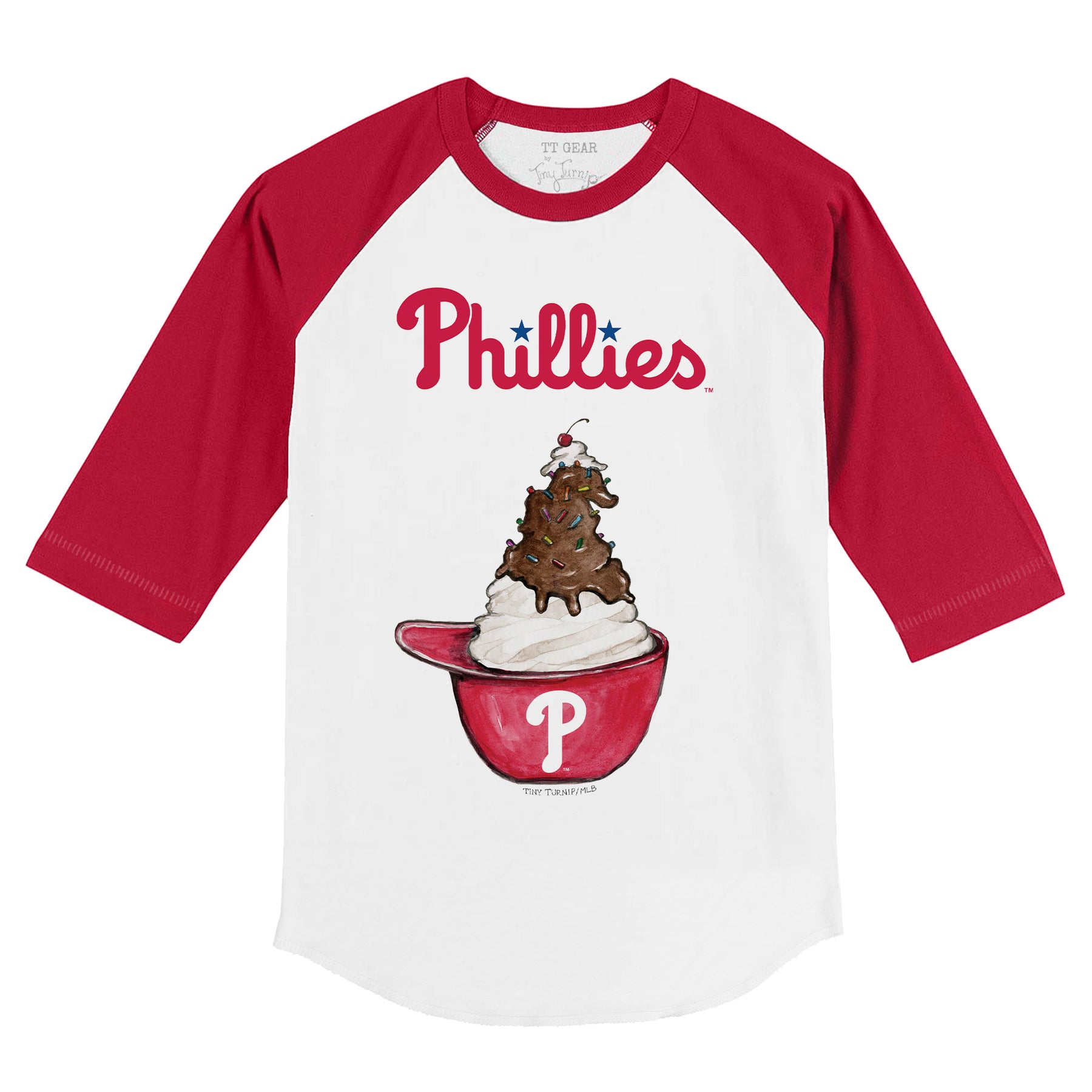 Philadelphia Phillies Sundae Helmet 3/4 Red Sleeve Raglan