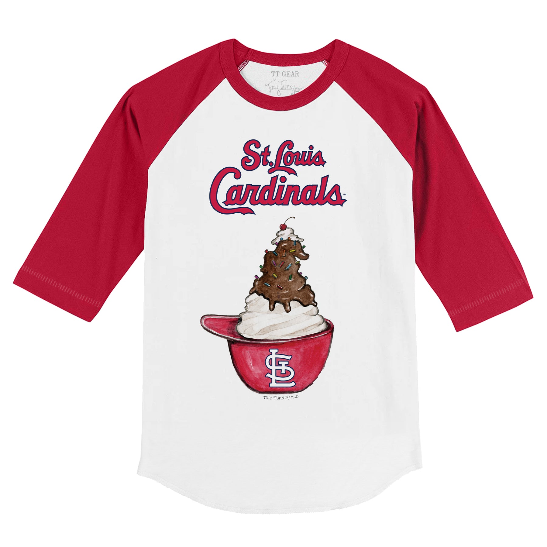 St. Louis Cardinals Sundae Helmet 3/4 Red Sleeve Raglan