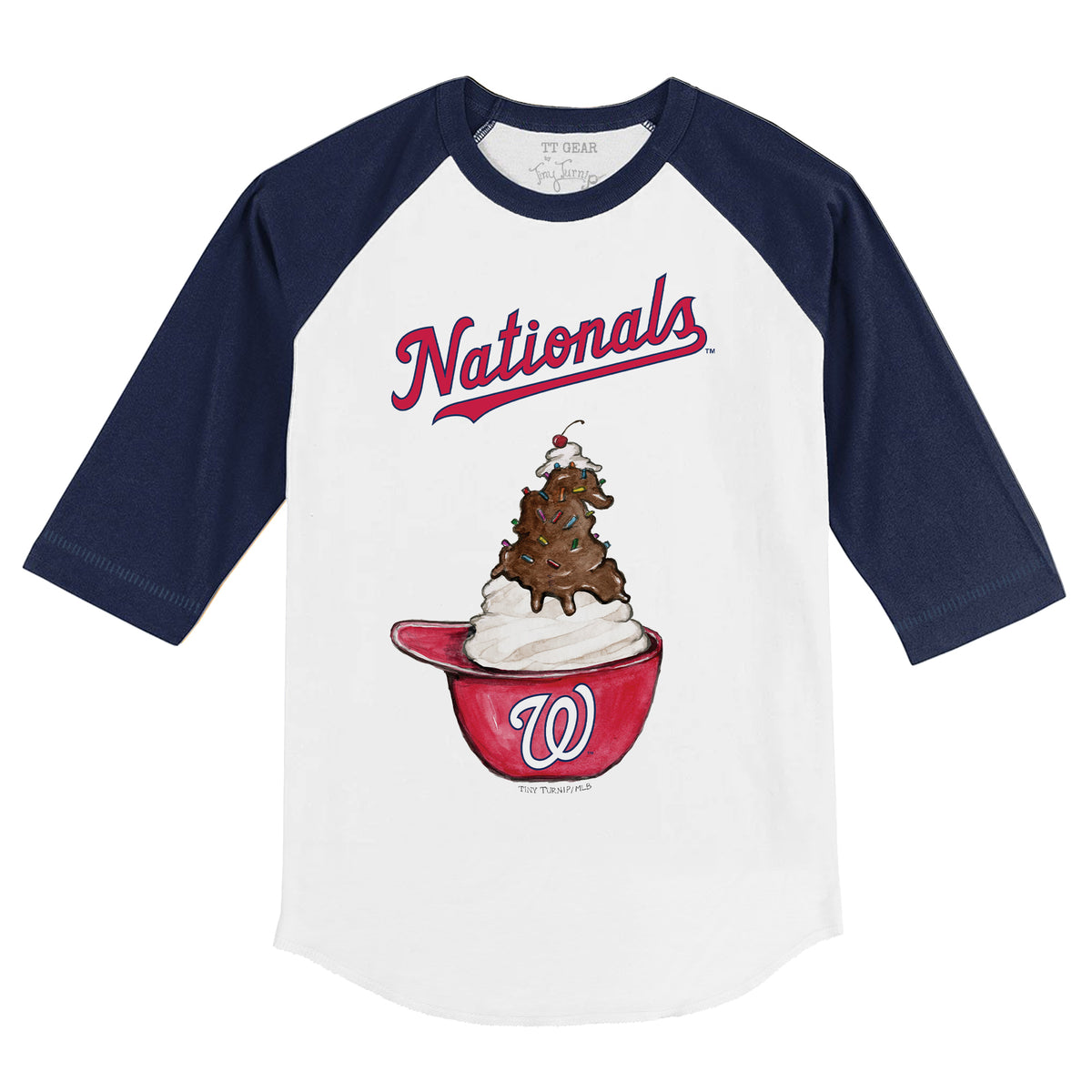 Washington Nationals Sundae Helmet 3/4 Navy Blue Sleeve Raglan