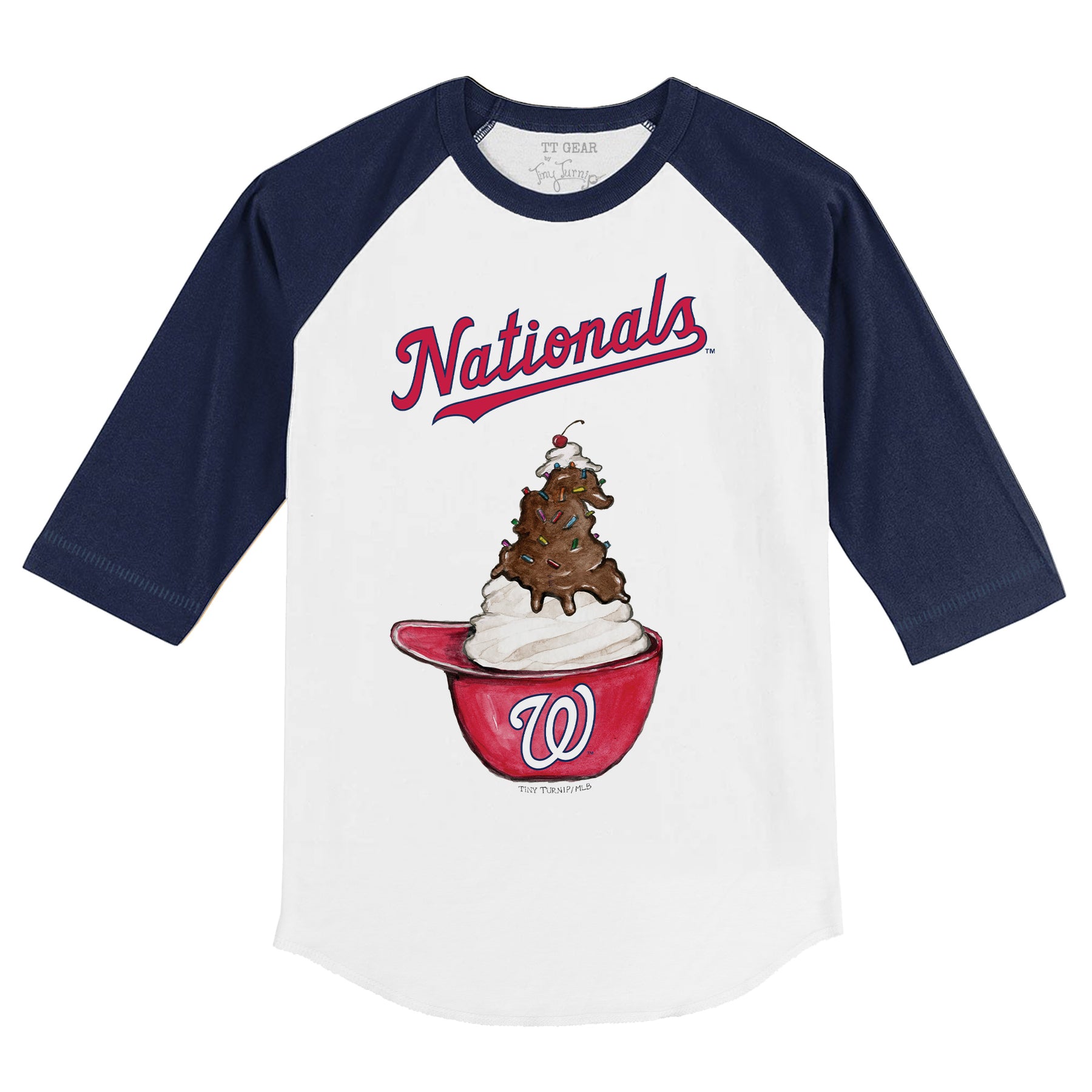 Washington Nationals Sundae Helmet 3/4 Navy Blue Sleeve Raglan