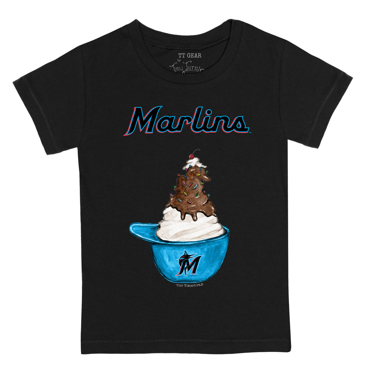 Miami Marlins Sundae Helmet Kid's Tee Shirt