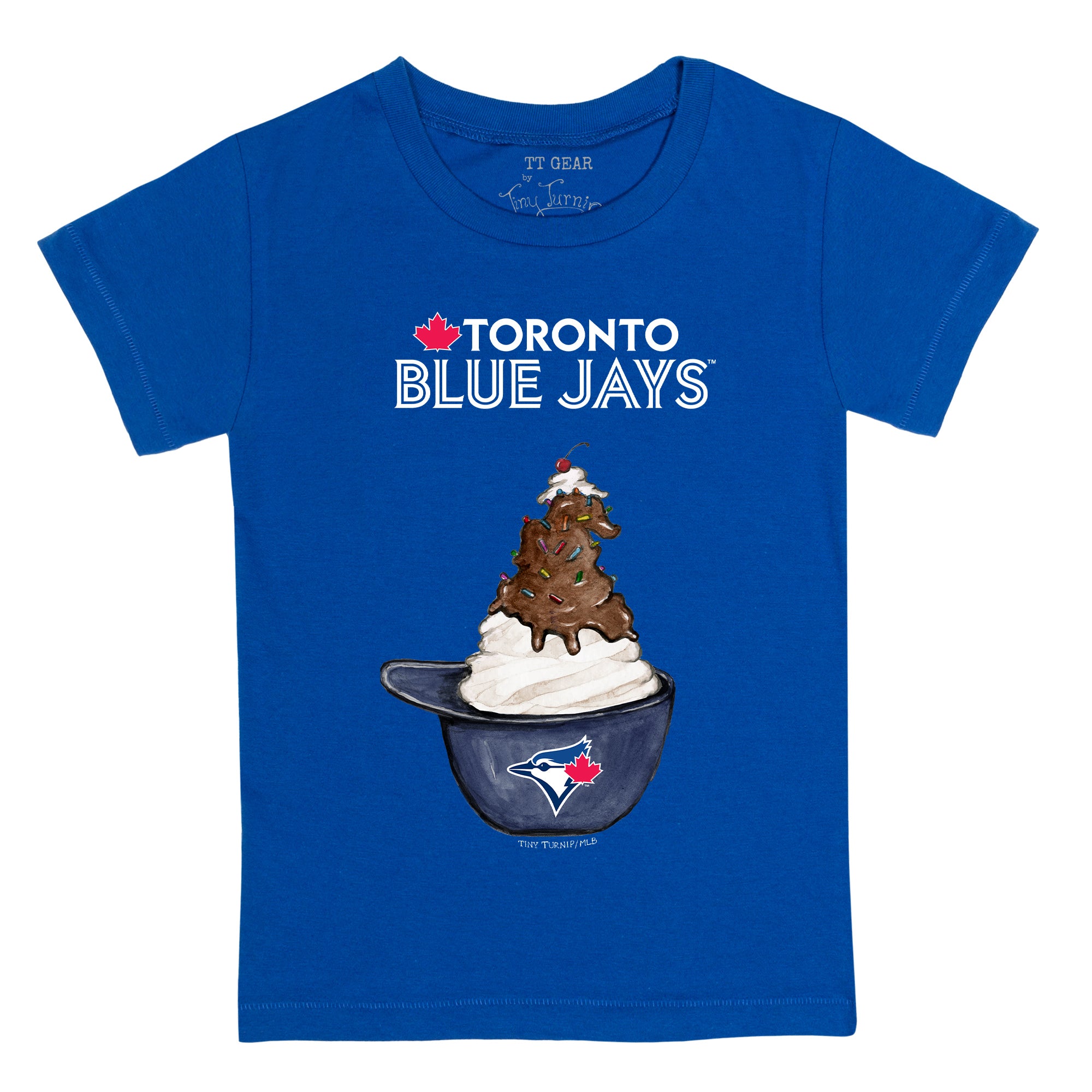 Youth Tiny Turnip White Toronto Blue Jays Sundae Helmet T-Shirt 