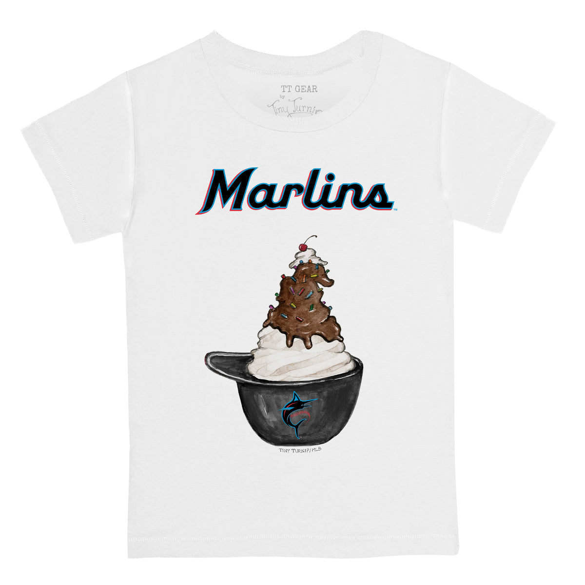 Miami Marlins Sundae Helmet Kid's Tee Shirt