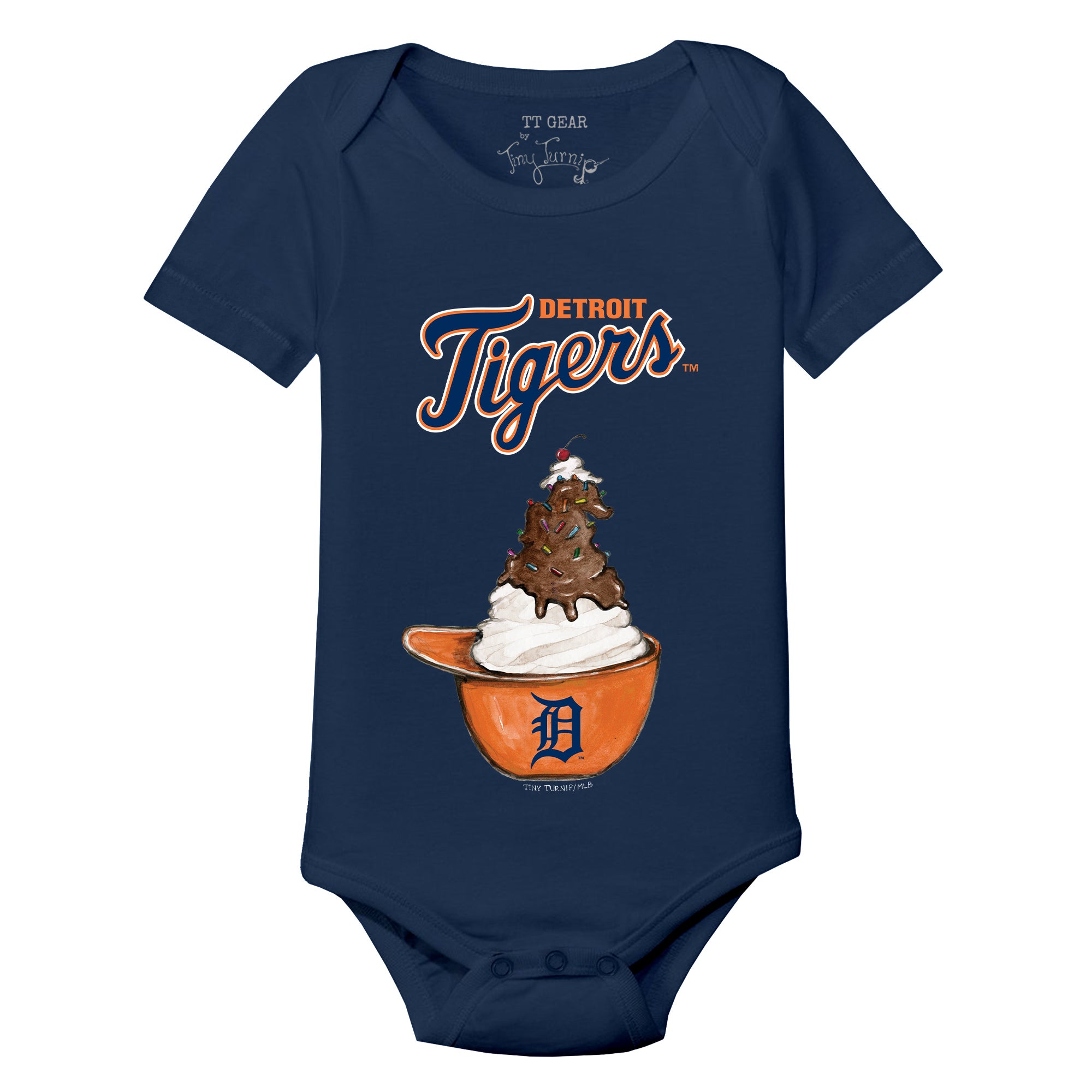 Detroit Tigers Sundae Helmet 3/4 Navy Blue Sleeve Raglan 18M