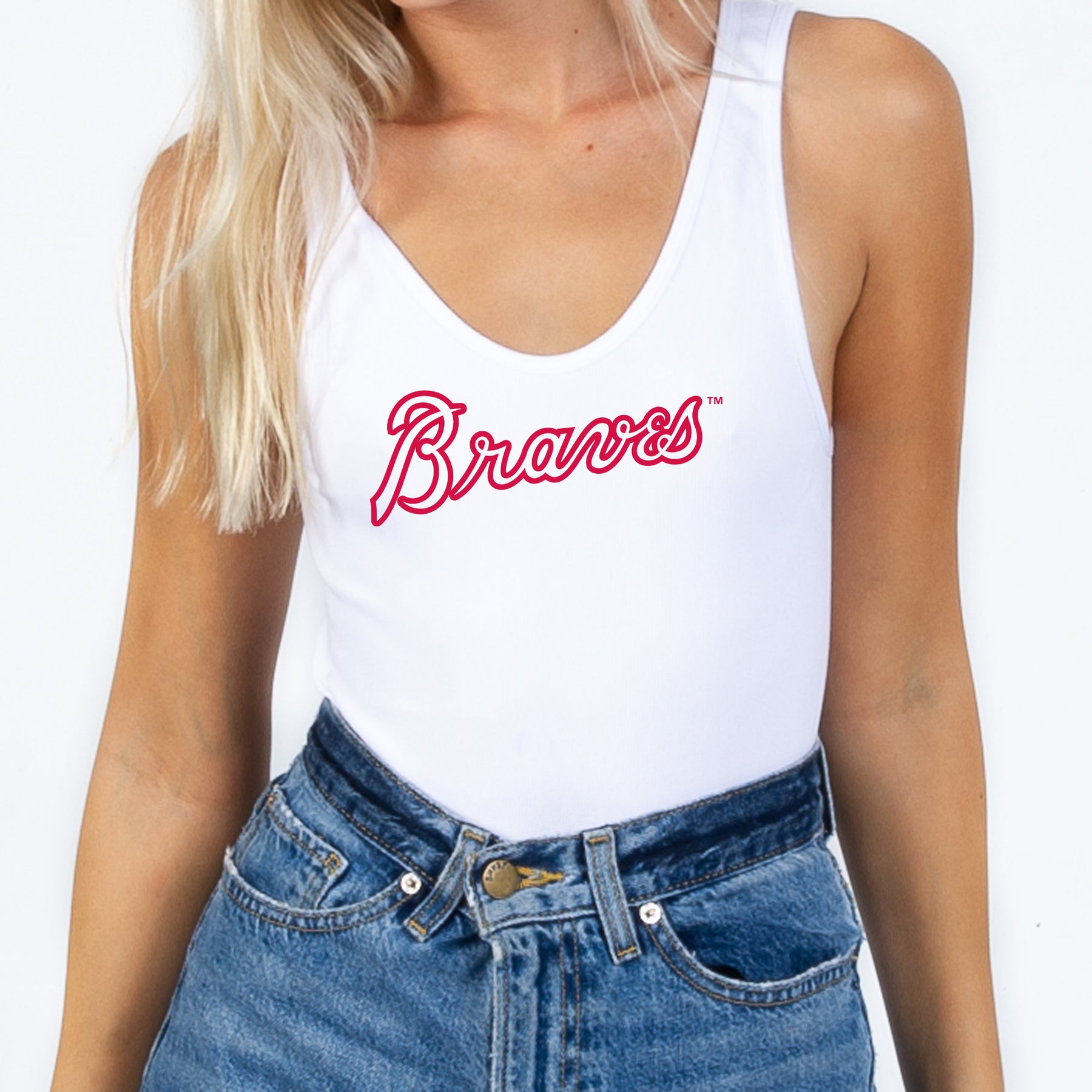 Atlanta Braves Team Spirit White Ribbed Bodysuit