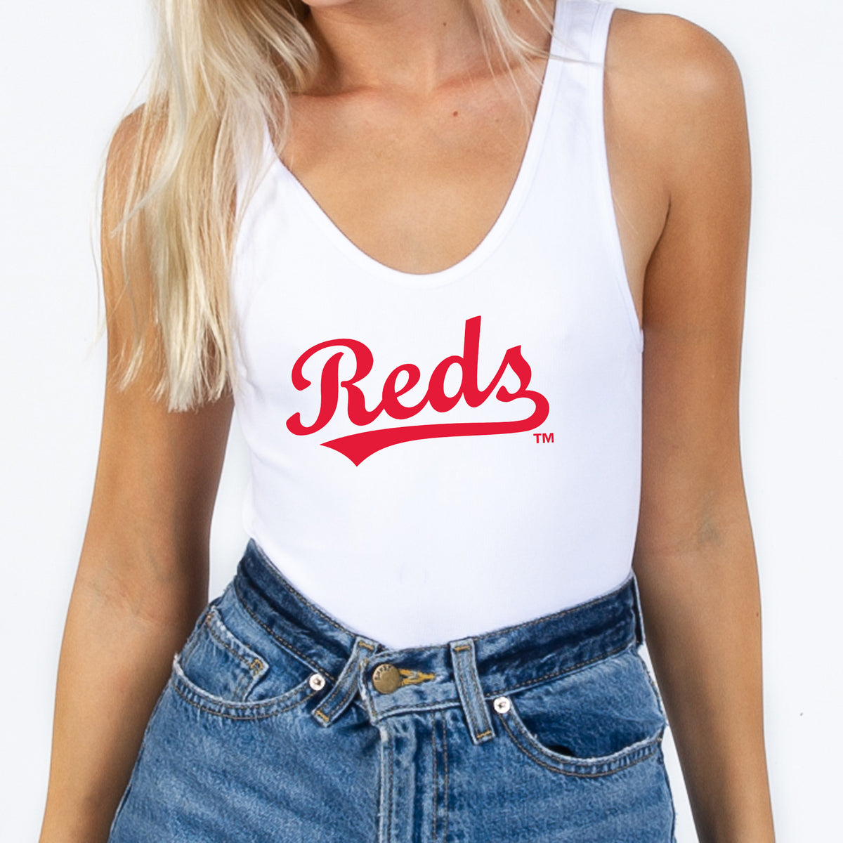 Cincinnati Reds Team Spirit White Ribbed Bodysuit