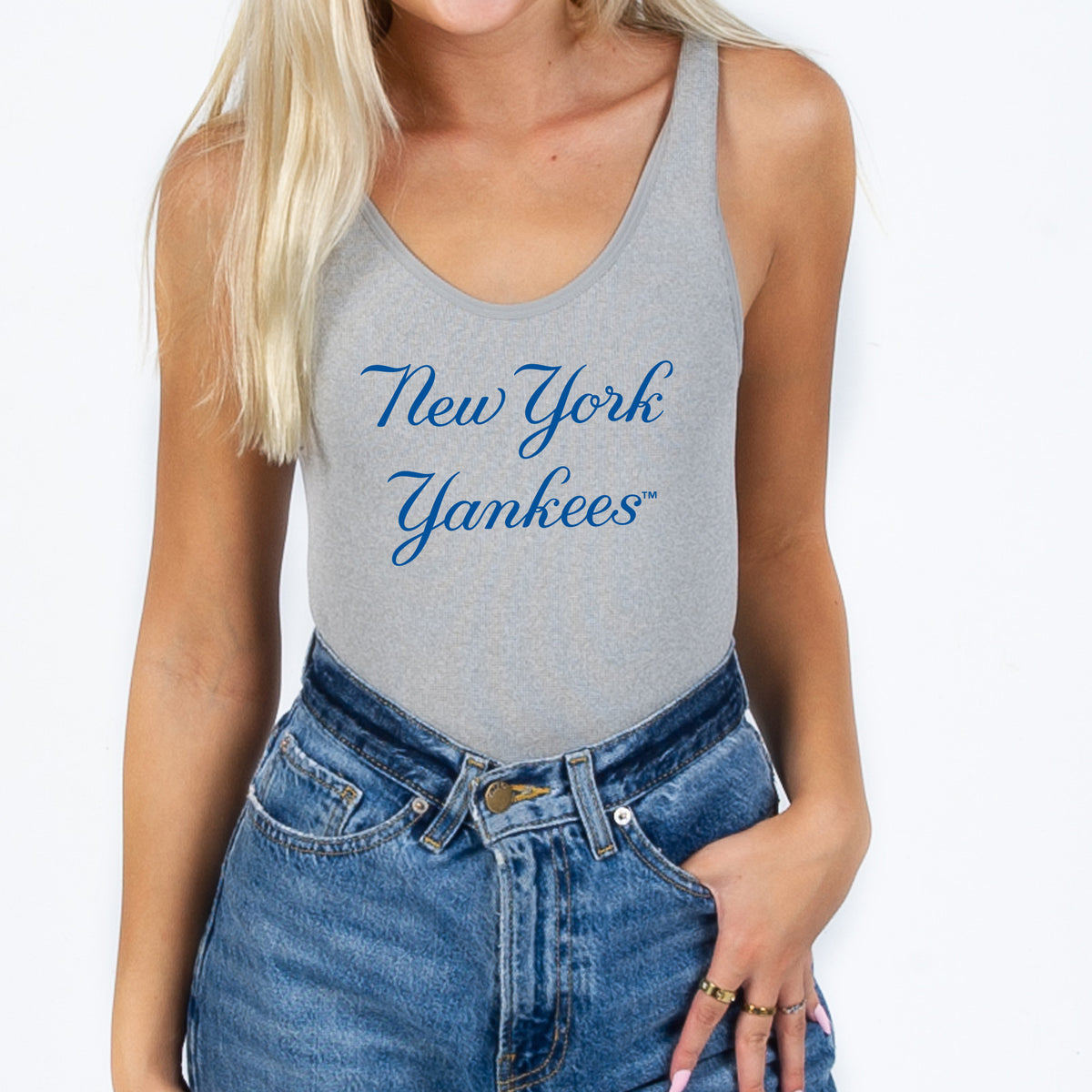 New York Yankees Team Spirit Grey Ribbed Bodysuit