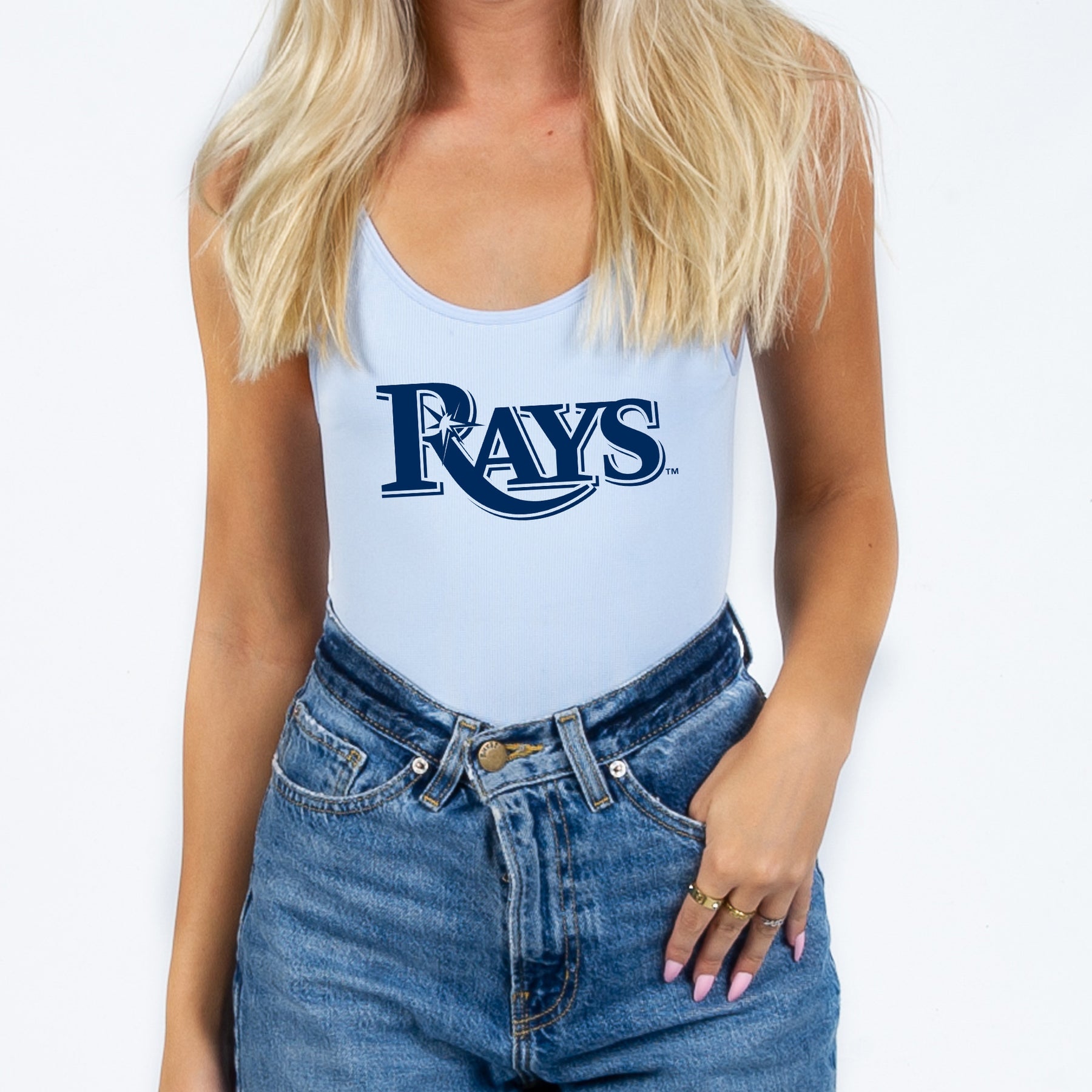 Tampa Bay Rays Team Spirit Light Blue Ribbed Bodysuit