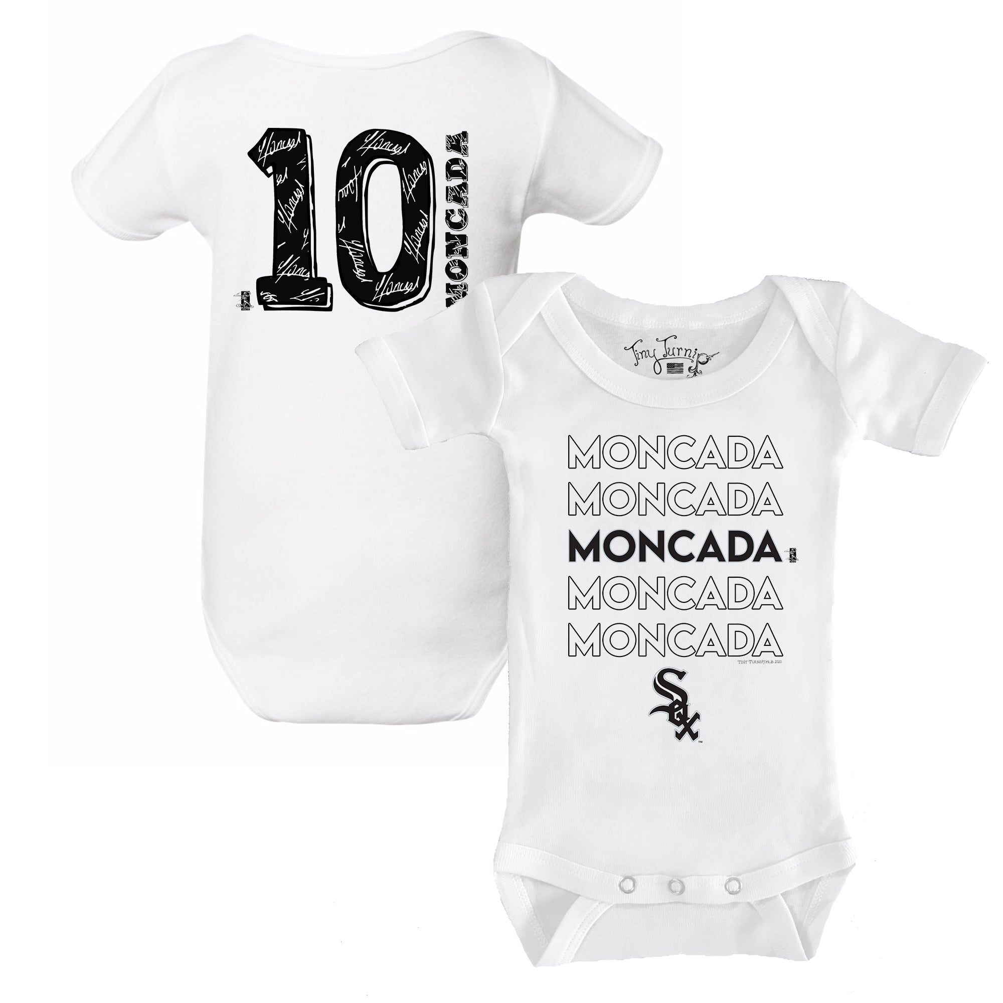 Chicago White Sox Tiny Turnip Infant Baseball Tie Bodysuit - White