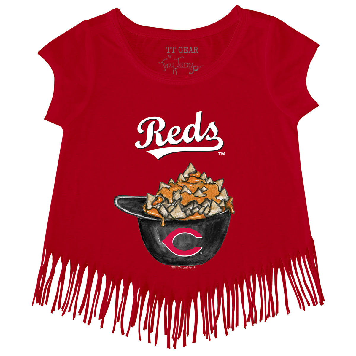 Cincinnati Reds Nacho Helmet Fringe Tee