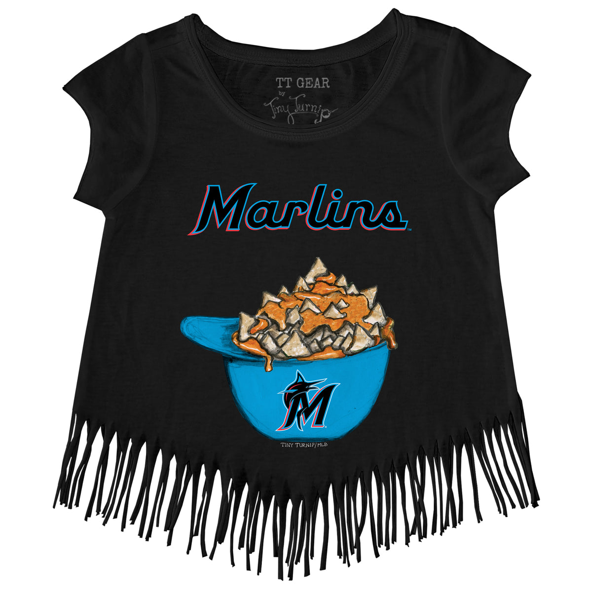 Miami Marlins Nacho Helmet Fringe Tee