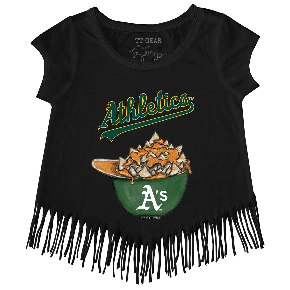 Oakland Athletics Nacho Helmet Fringe Tee