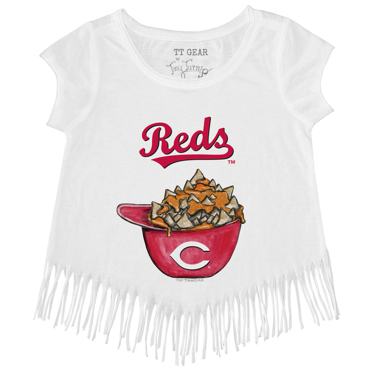 Cincinnati Reds Nacho Helmet Fringe Tee