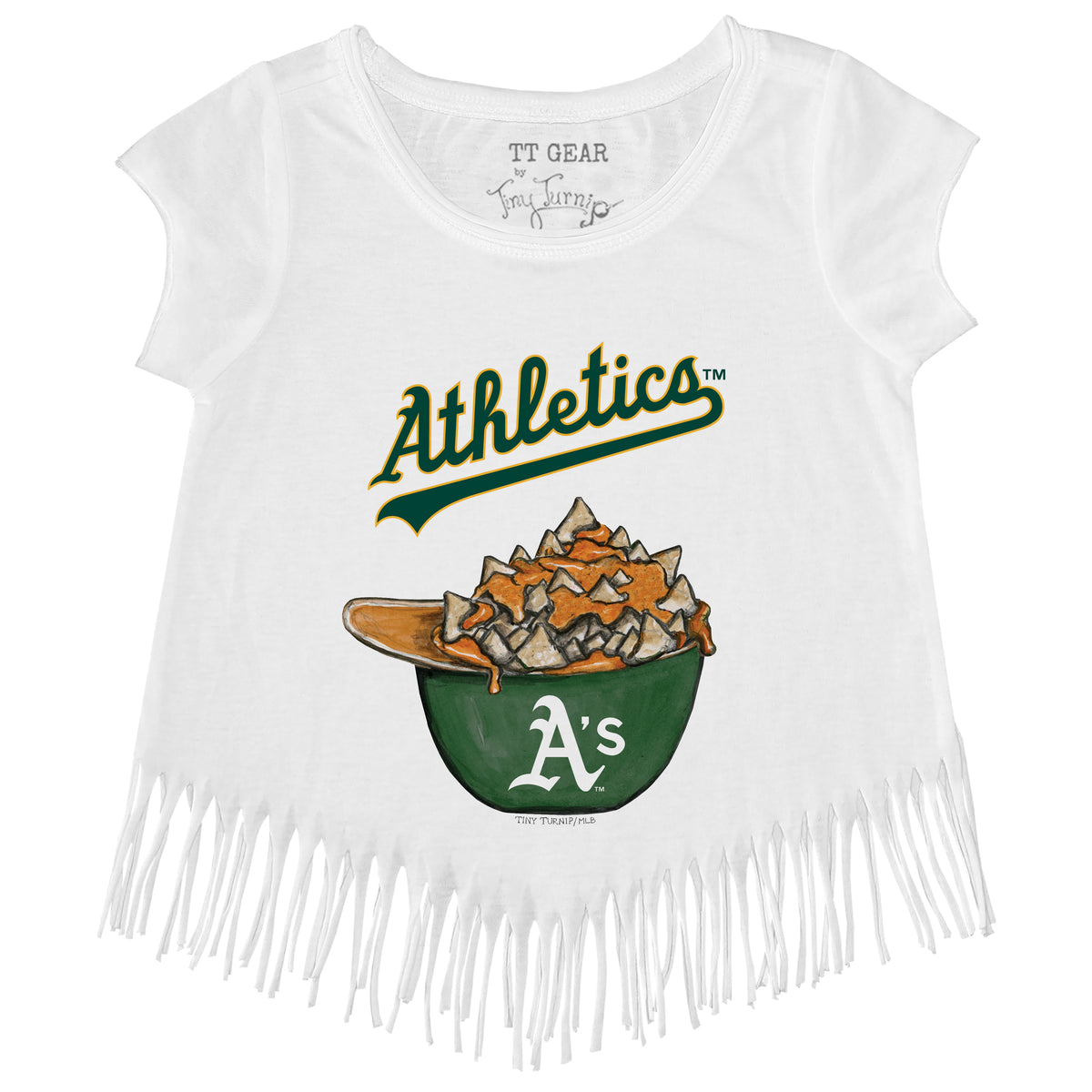 Oakland Athletics Nacho Helmet Fringe Tee
