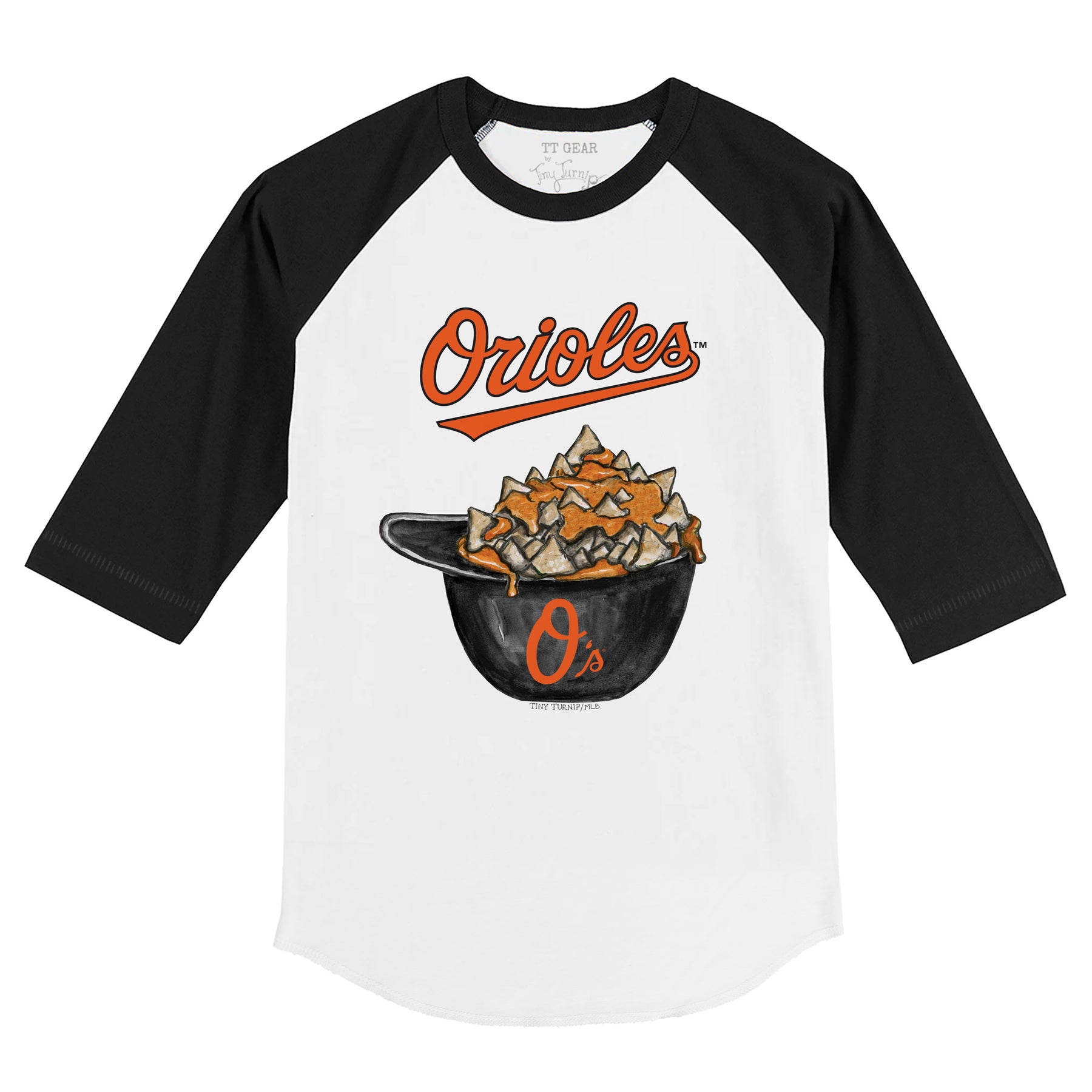 Baltimore Orioles Nacho Helmet 3/4 Black Sleeve Raglan