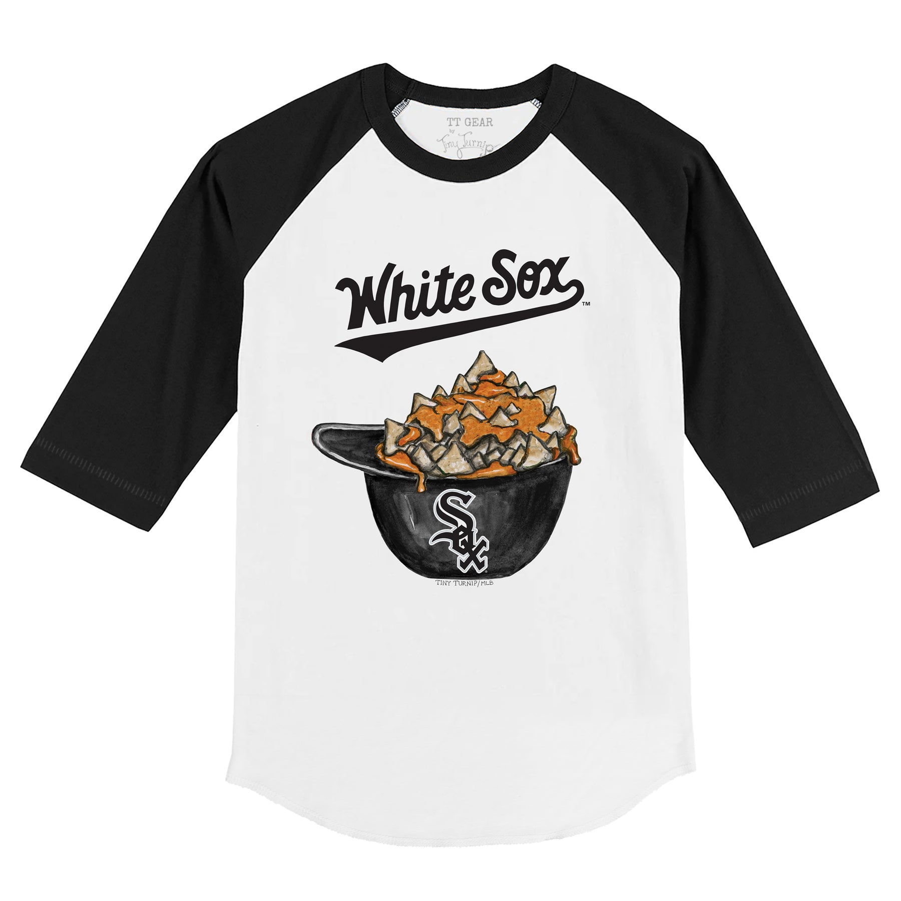 Chicago White Sox Nacho Helmet 3/4 Black Sleeve Raglan