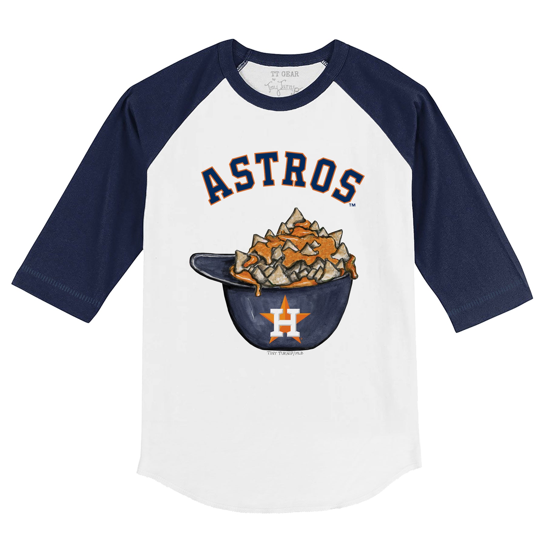 Houston Astros Nacho Helmet 3/4 Navy Blue Sleeve Raglan