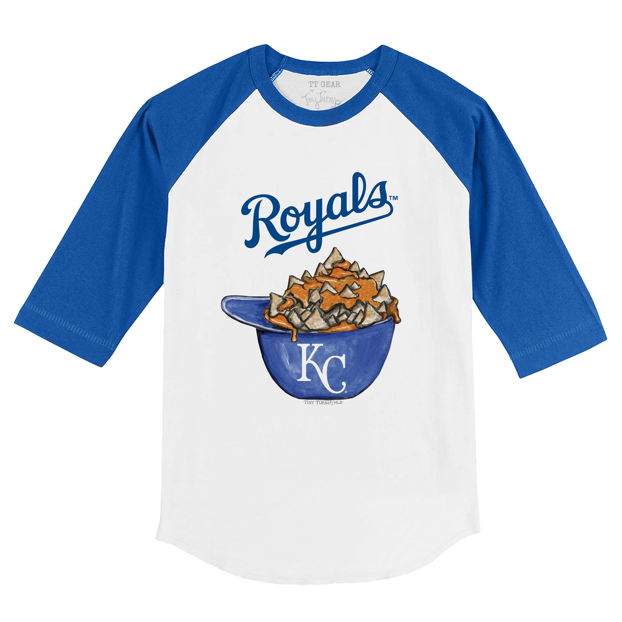 Kansas City Royals Tiny Turnip Youth Stacked 3/4-Sleeve Raglan T