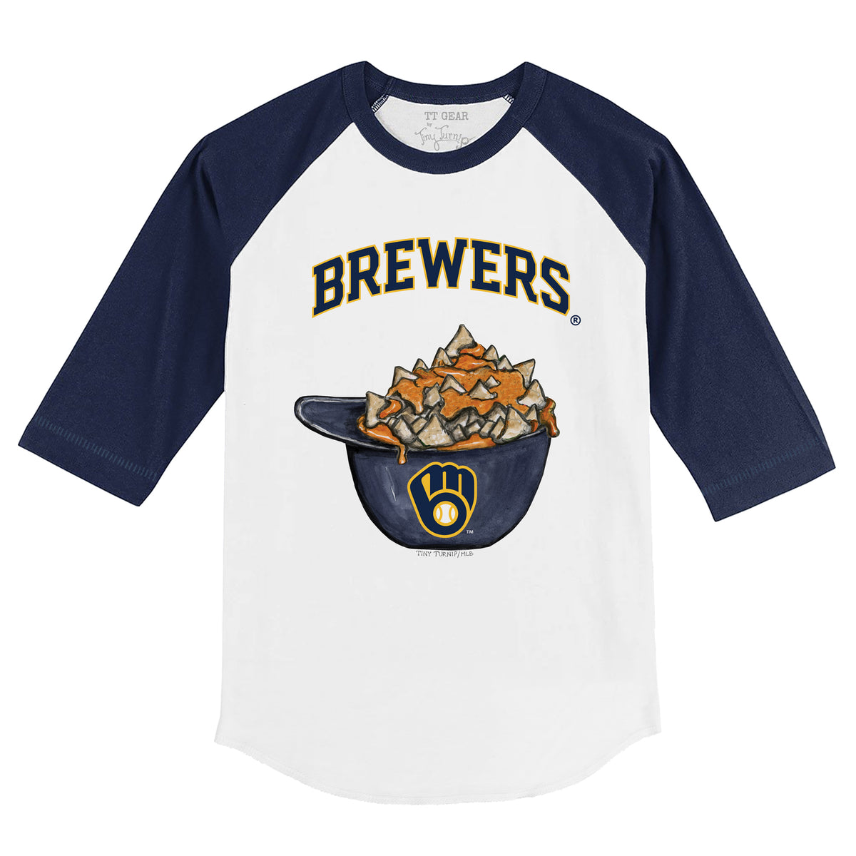 Milwaukee Brewers Nacho Helmet 3/4 Navy Blue Sleeve Raglan