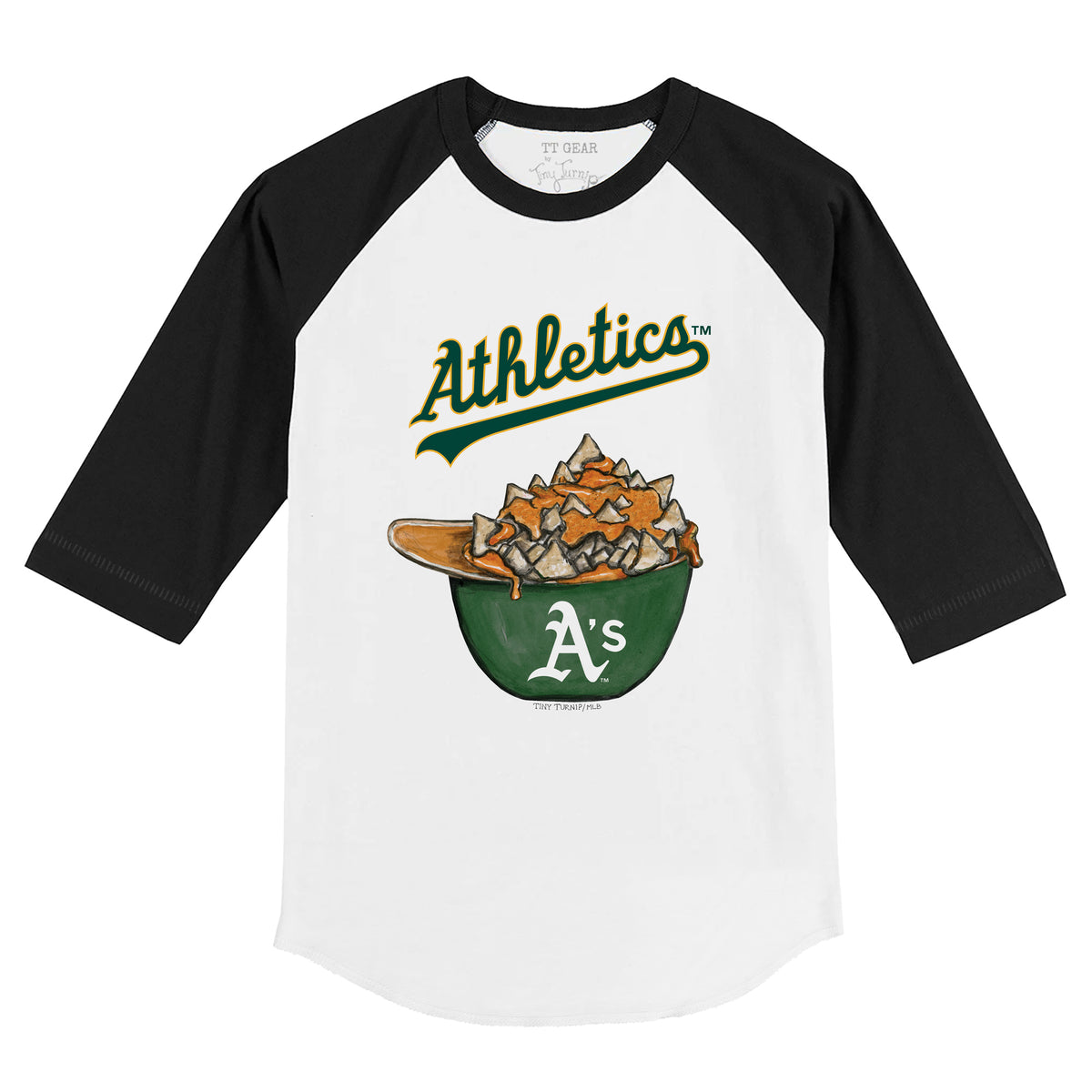 Oakland Athletics Nacho Helmet 3/4 Black Sleeve Raglan