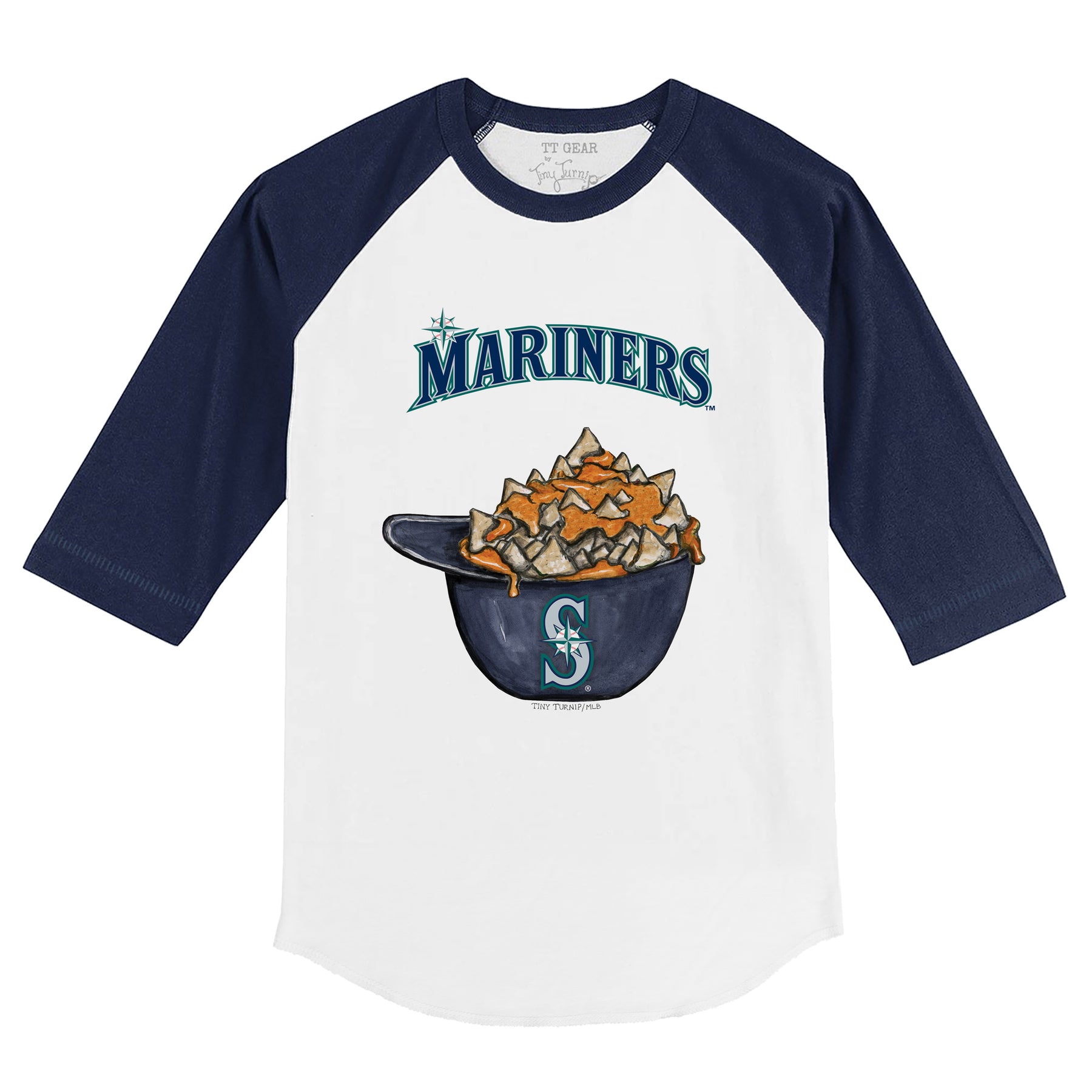 Seattle Mariners Nacho Helmet 3/4 Navy Blue Sleeve Raglan