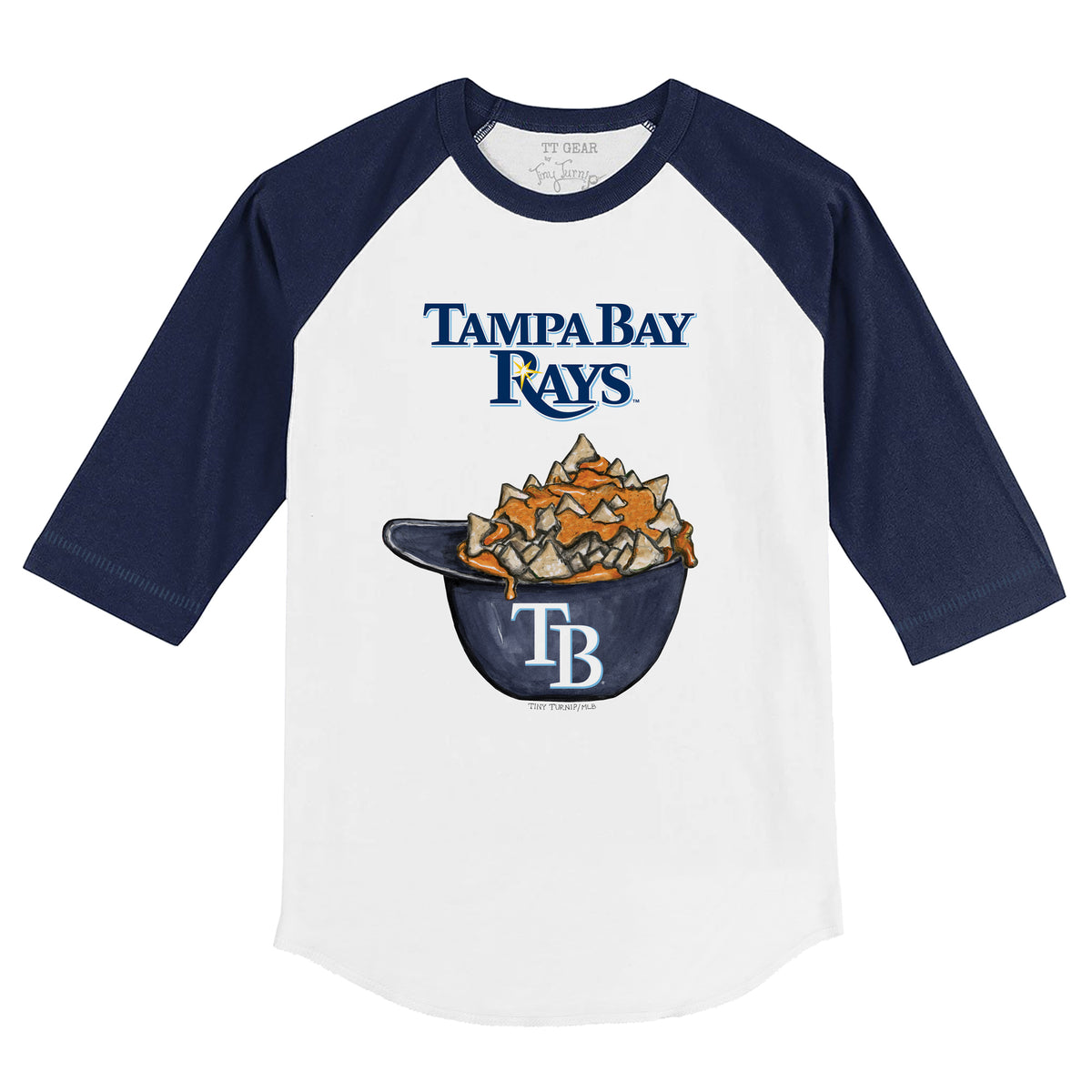 Tampa Bay Rays Helmet 3/4 Navy Blue Sleeve Raglan