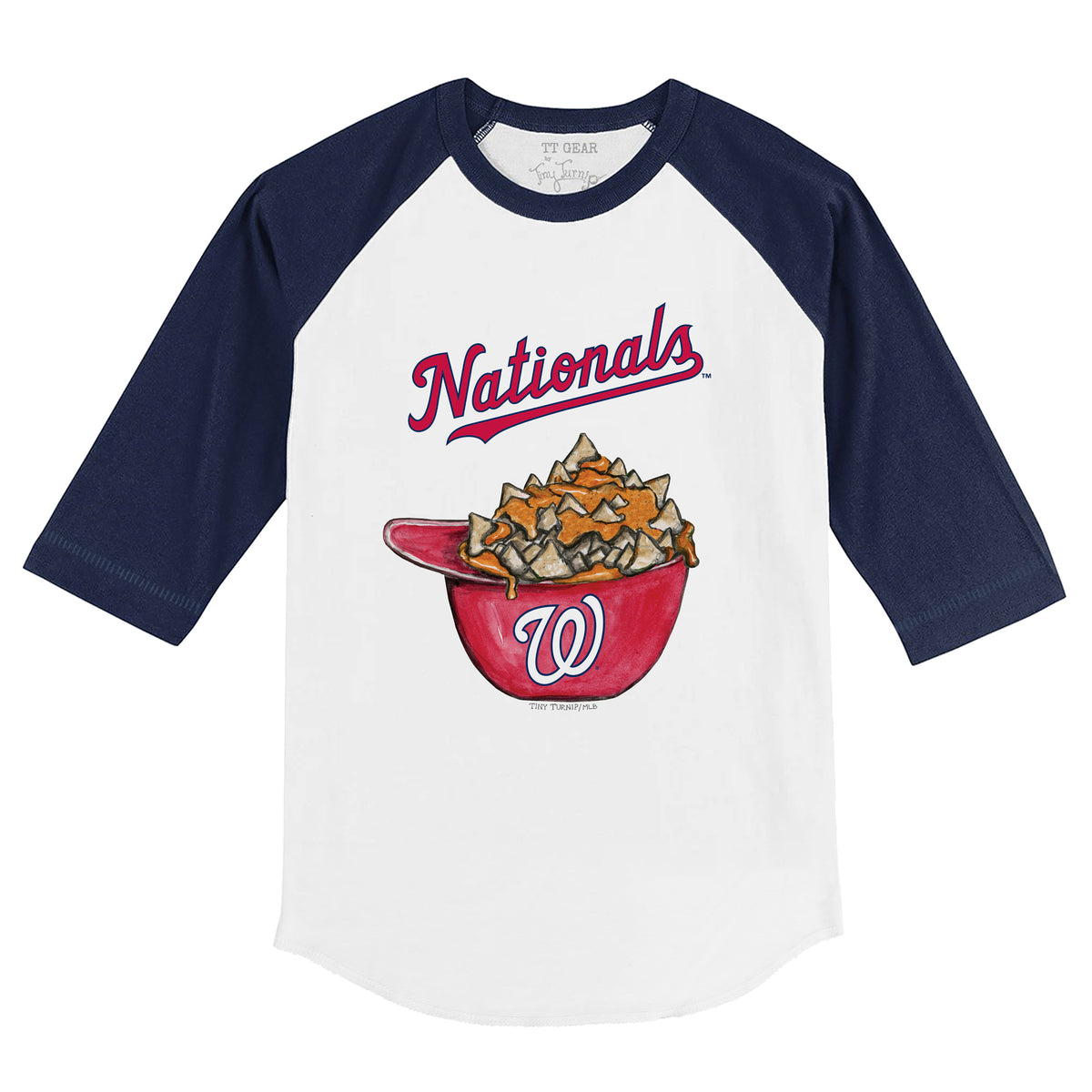 Washington Nationals Helmet 3/4 Navy Blue Sleeve Raglan