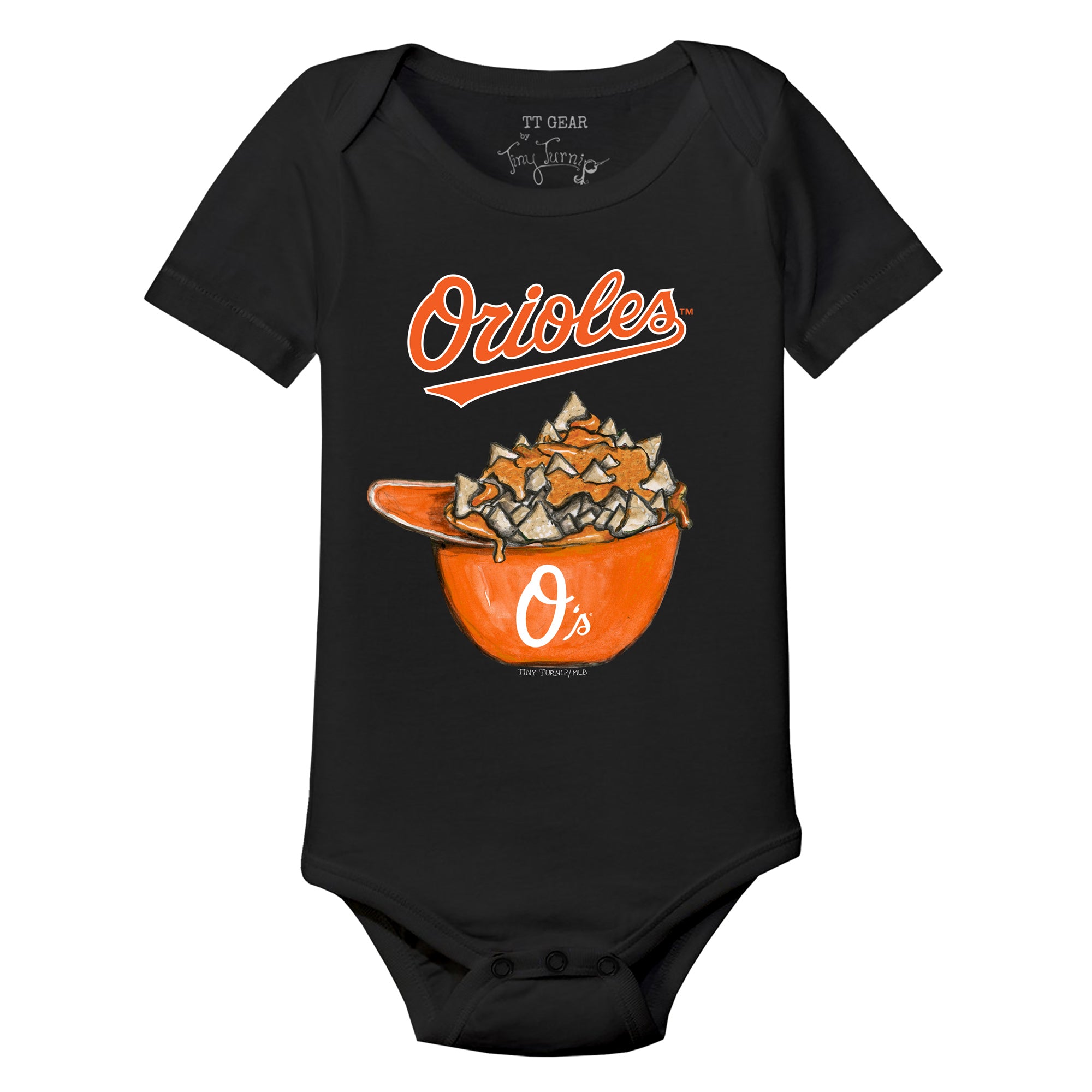 Infant Tiny Turnip Black Baltimore Orioles Nacho Helmet T-Shirt