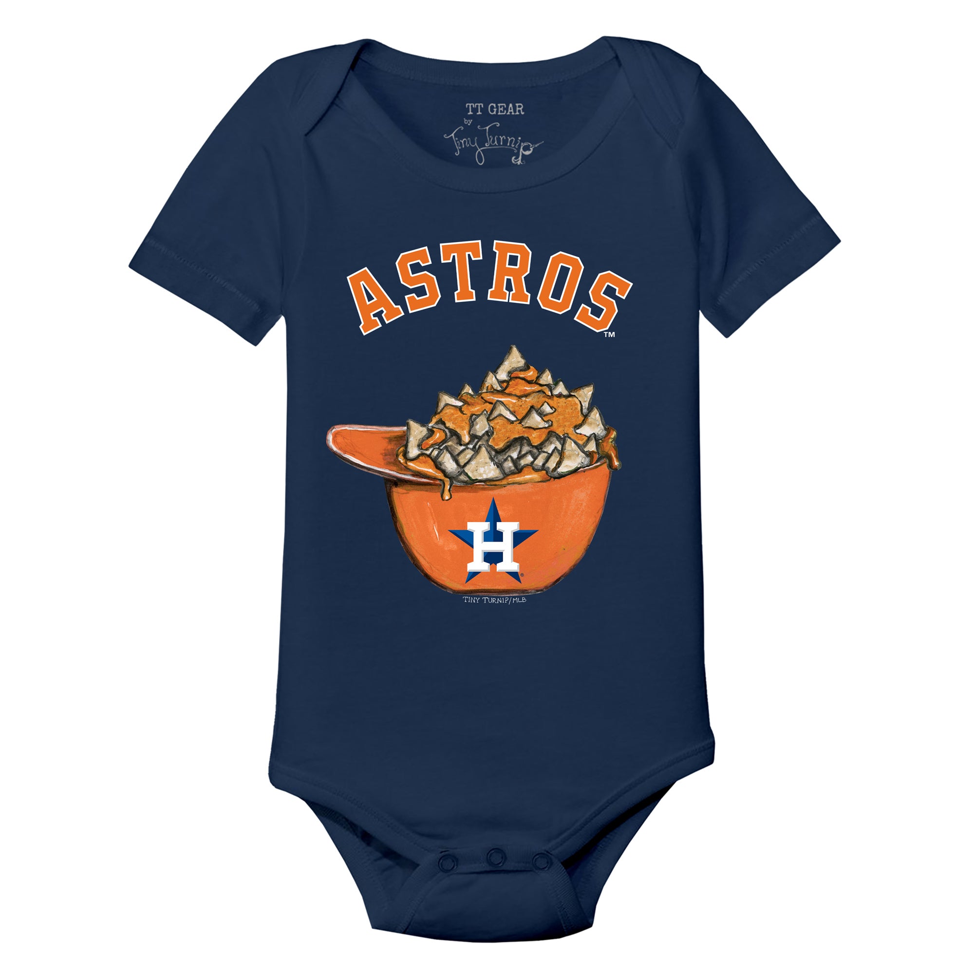 Houston Astros Tiny Turnip Infant Clemente Raglan 3/4 Sleeve T