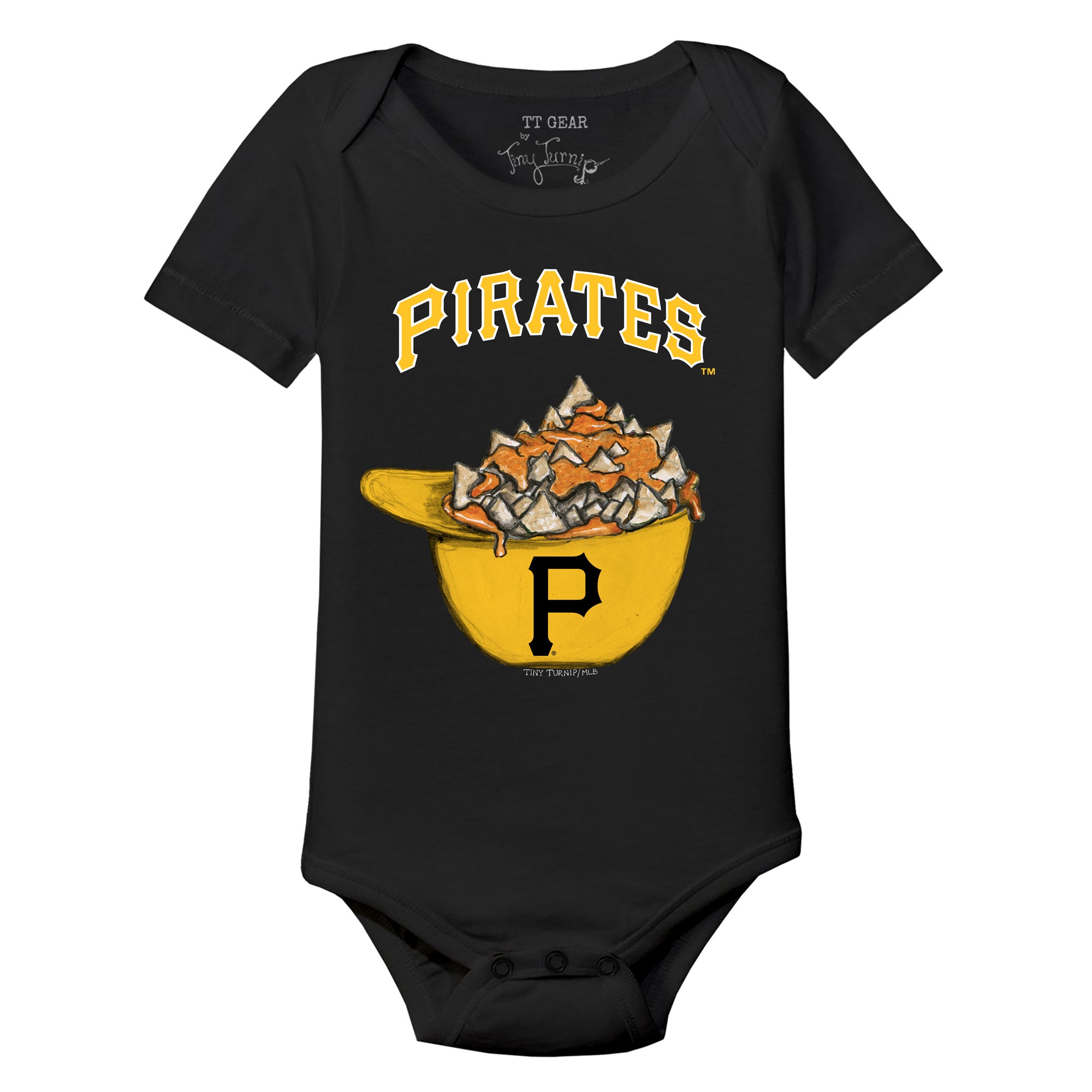 Pittsburgh Pirates Tiny Turnip Infant Nacho Helmet Raglan 3/4