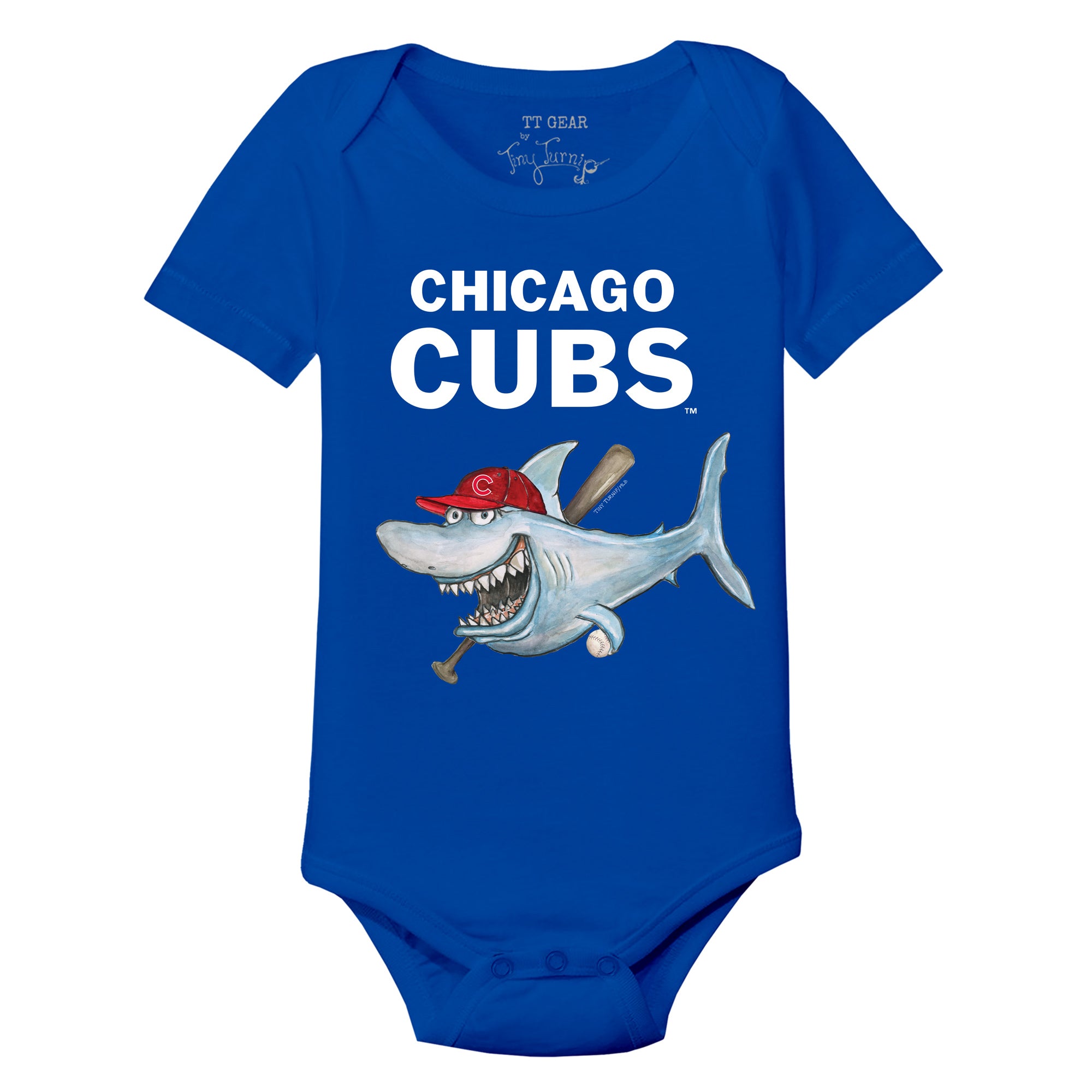 Chicago Cubs Tiny Turnip Infant Shark T-Shirt - Black