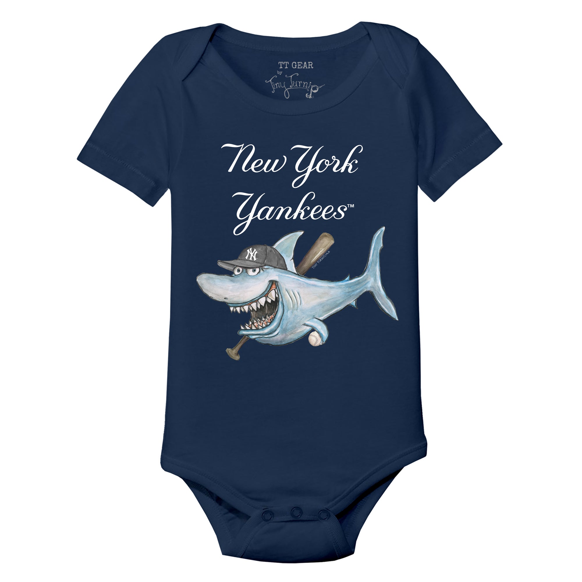 Toddler Tiny Turnip Navy New York Yankees Shark T-Shirt