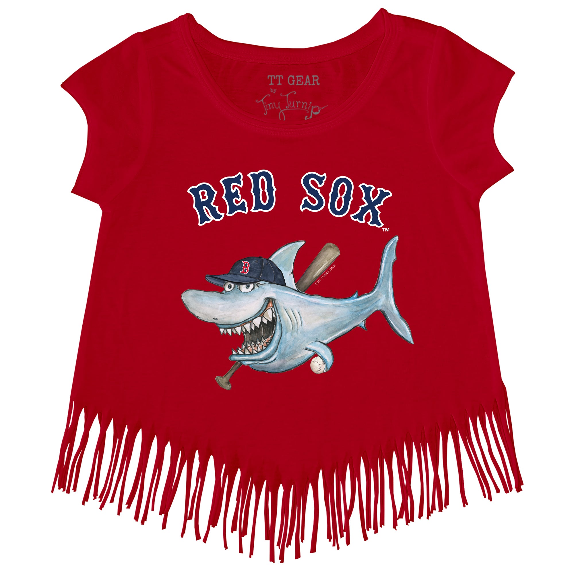 Youth Tiny Turnip White Boston Red Sox Shark Logo T-Shirt Size: Extra Large