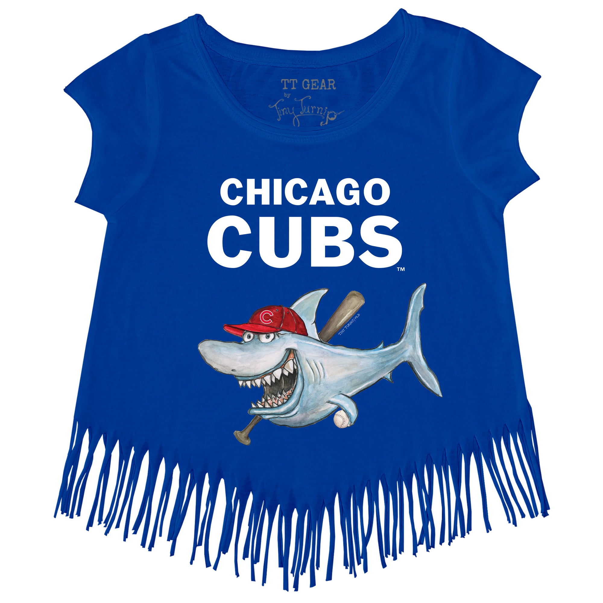 Chicago Cubs Tiny Turnip Infant Shark T-Shirt - Black