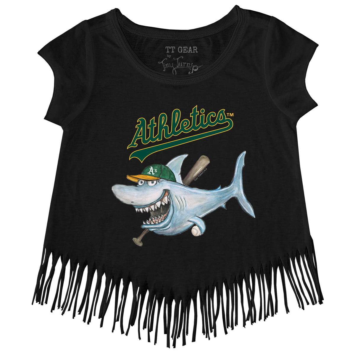 Oakland Athletics Shark Fringe Tee