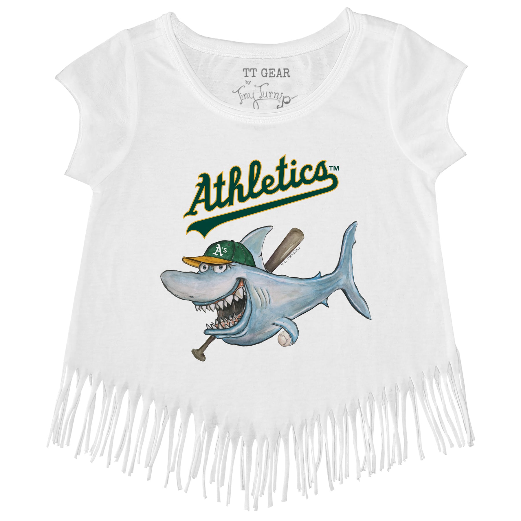 Oakland Athletics Shark Fringe Tee