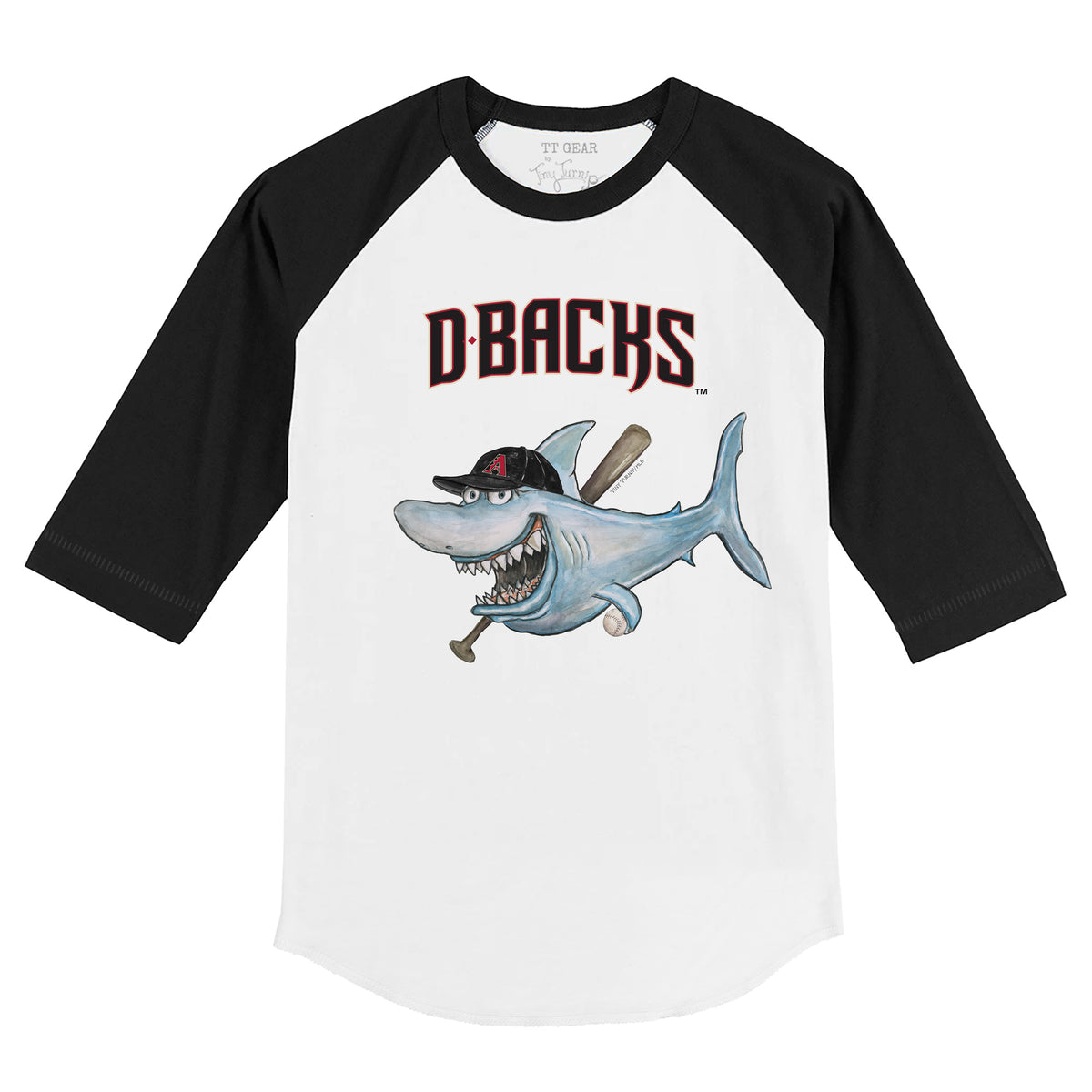 Arizona Diamondbacks Shark 3/4 Black Sleeve Raglan