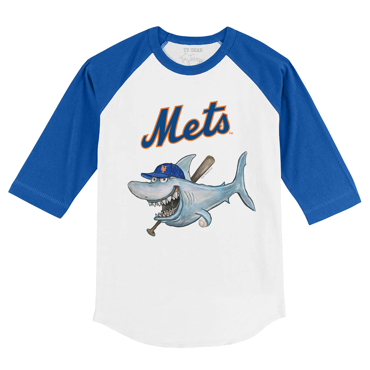 New York Mets Shark 3/4 Royal Blue Sleeve Raglan