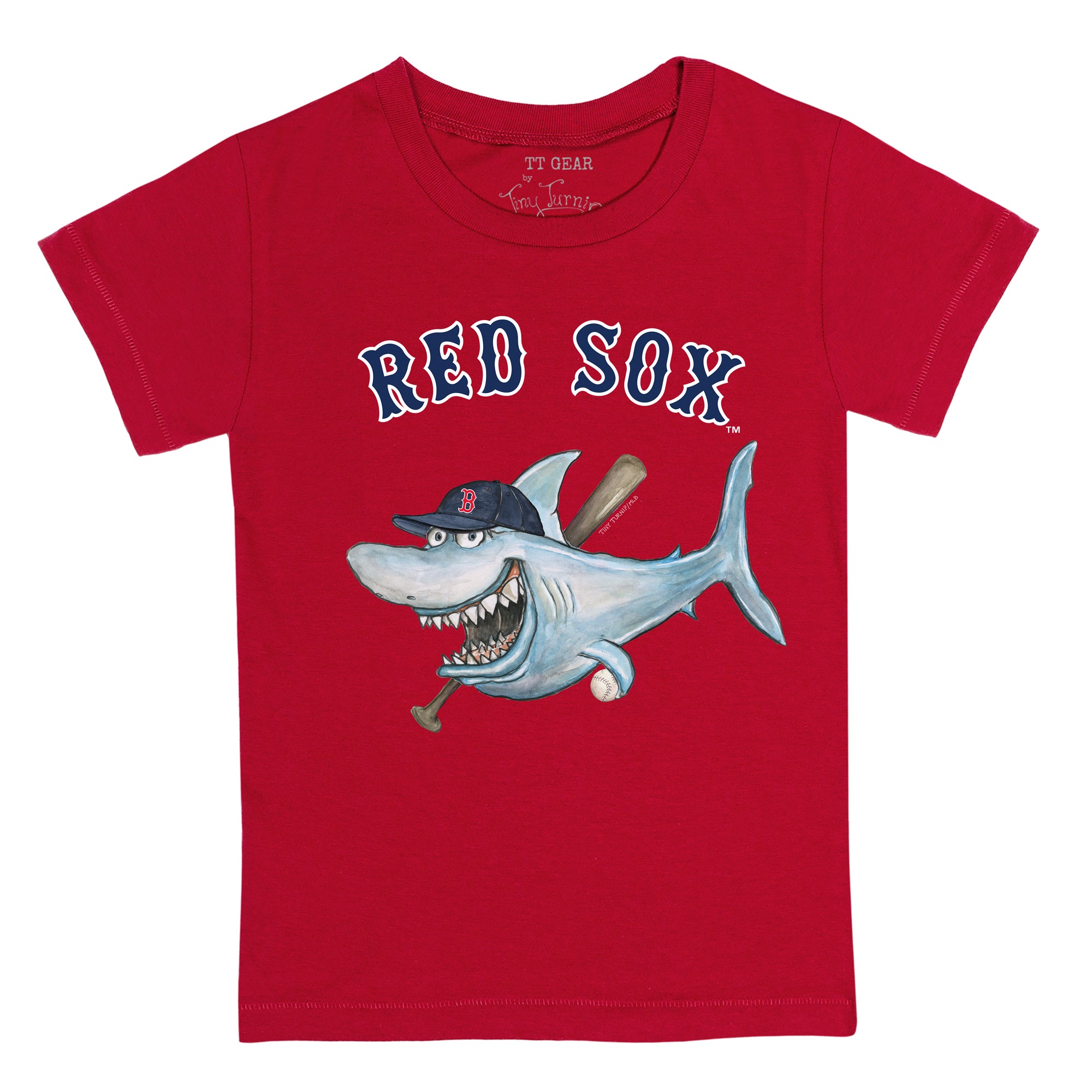Boston Red Sox Tiny Turnip Toddler Slugger Raglan 3/4 Sleeve T-Shirt -  White/Black