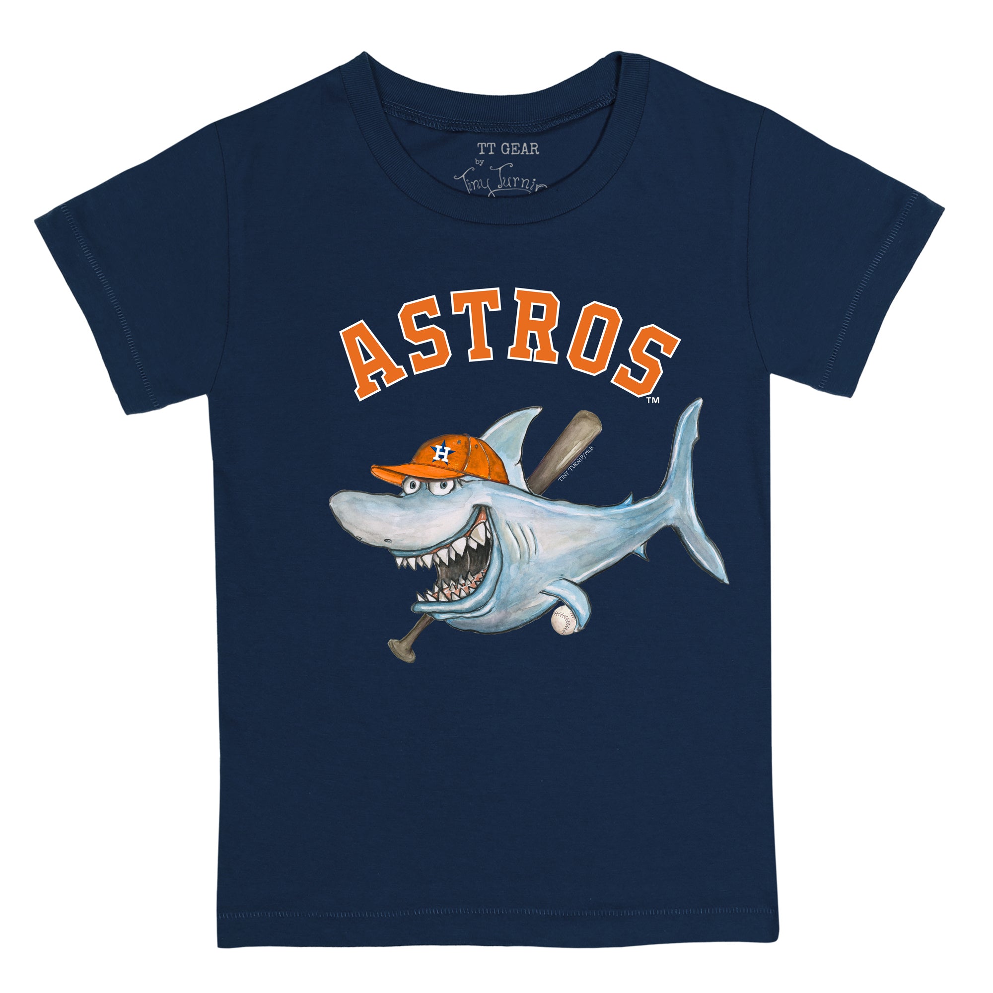 Youth Tiny Turnip White Houston Astros Baseball Bow T-Shirt Size: Small
